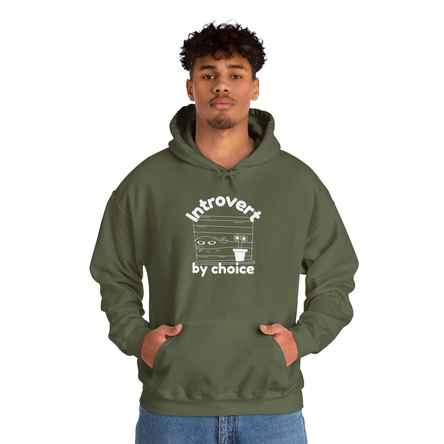 Sweatshirt con Capucha "Introvert by choice" - Man
