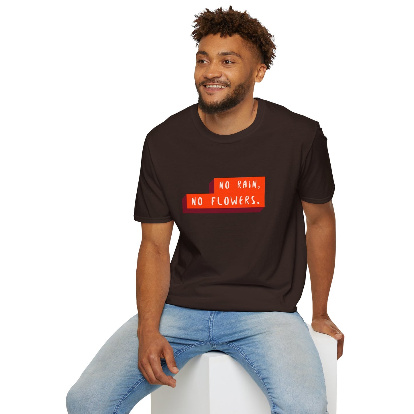 "T-shirt 'No Rain No Flowers' | Men | Romero's: Estilo con Intención"