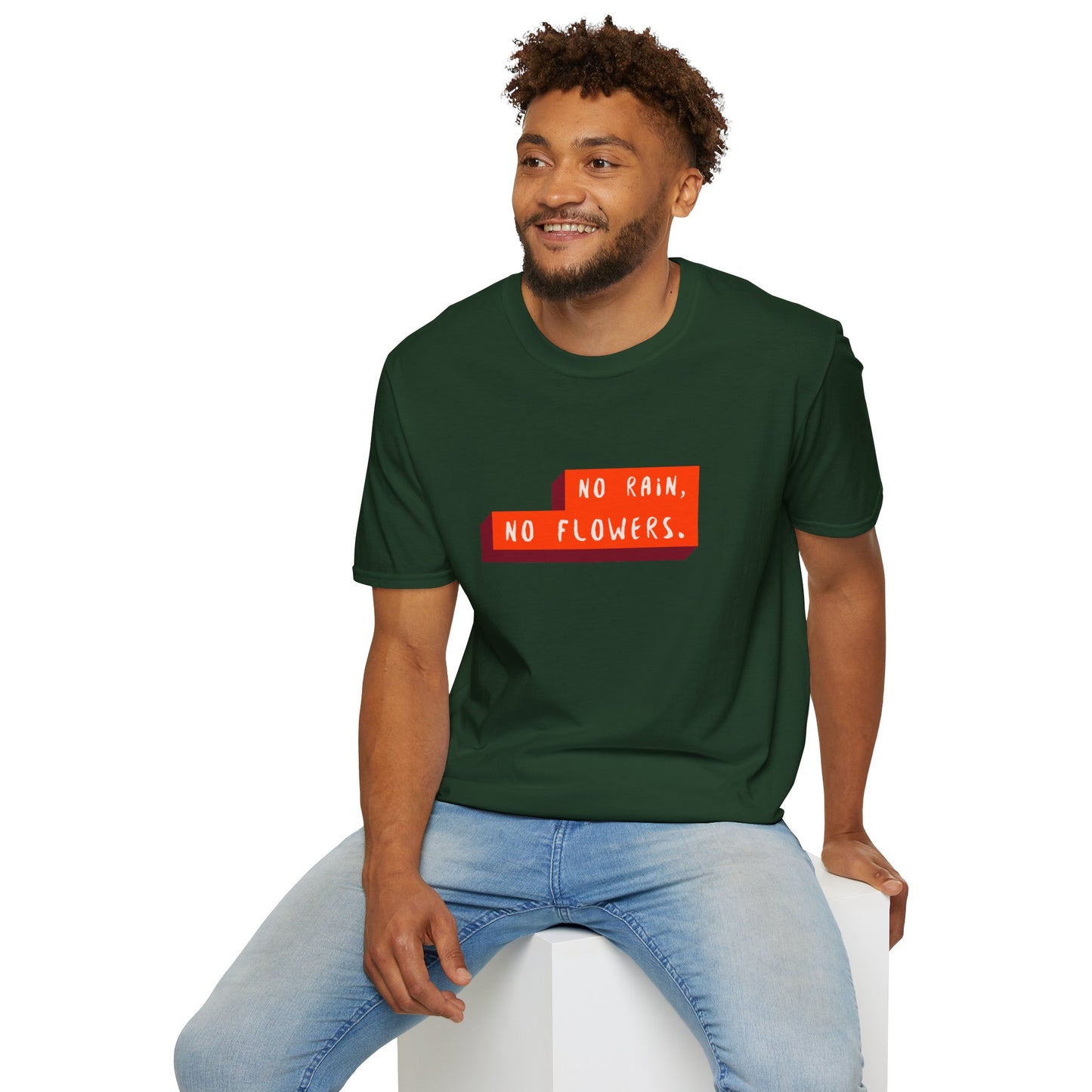 "T-shirt 'No Rain No Flowers' | Men | Romero's: Estilo con Intención"