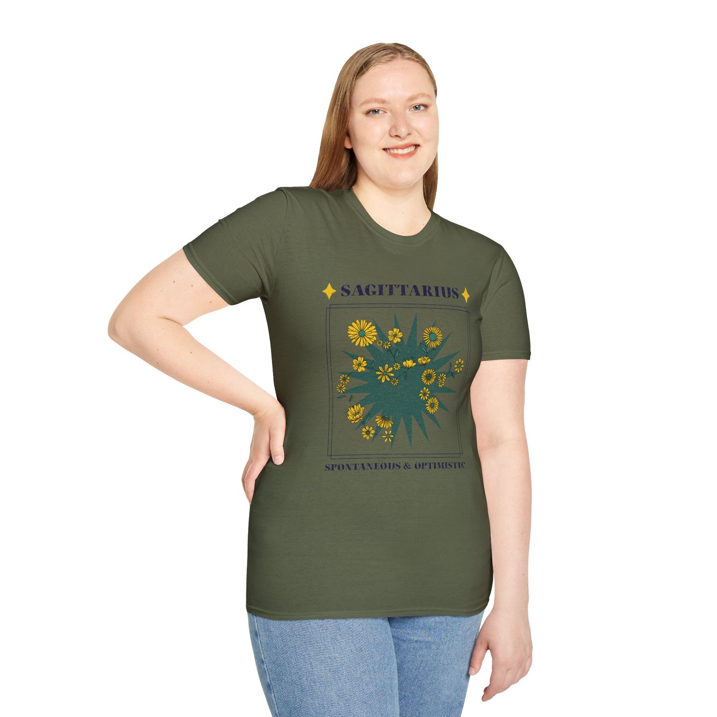 T-Shirt "Sagitário: Espontâneo e Otimista" - Mulher