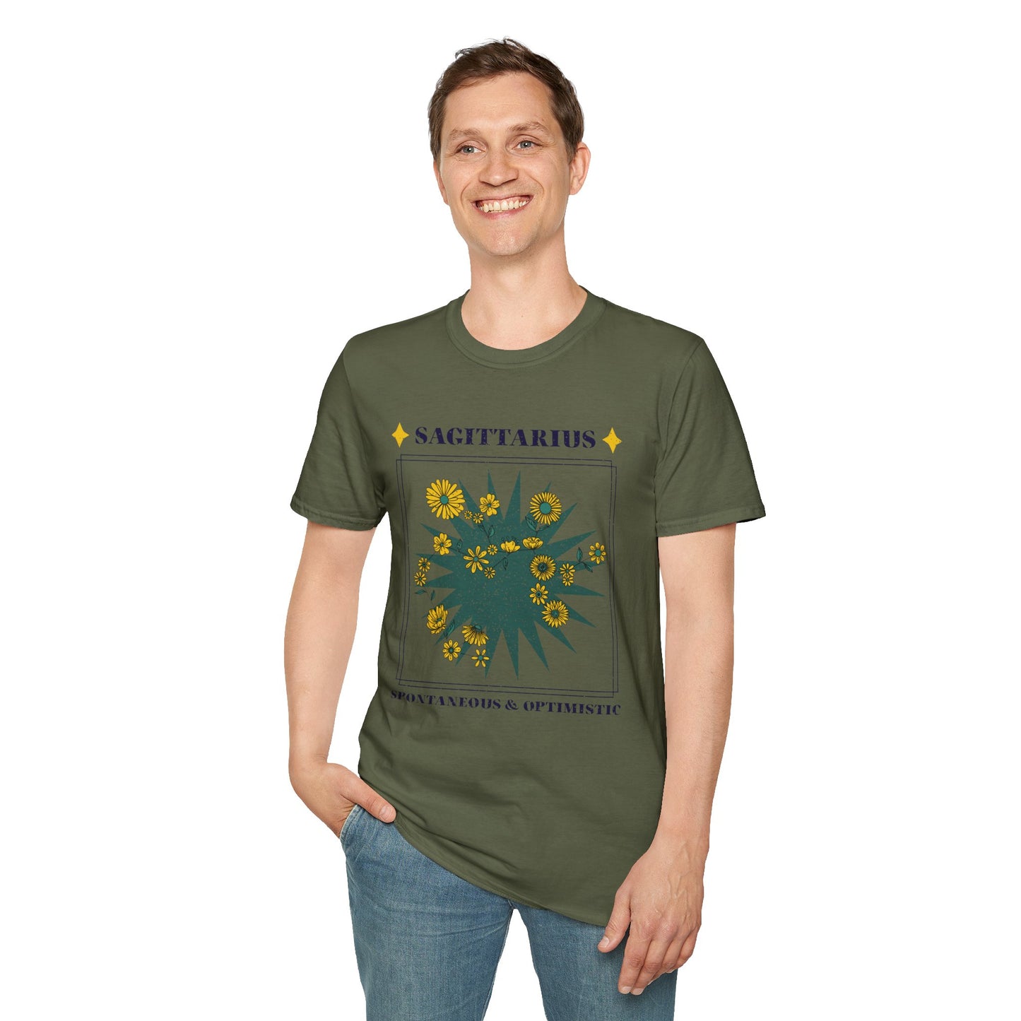T-Shirt "Sagitário: Espontâneo e Otimista" - Homem