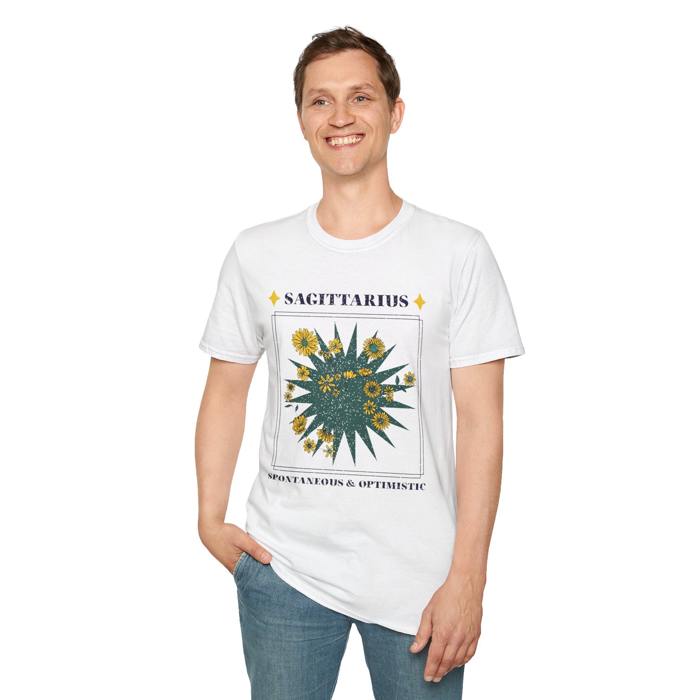 T-Shirt "Sagitário: Espontâneo e Otimista" - Homem