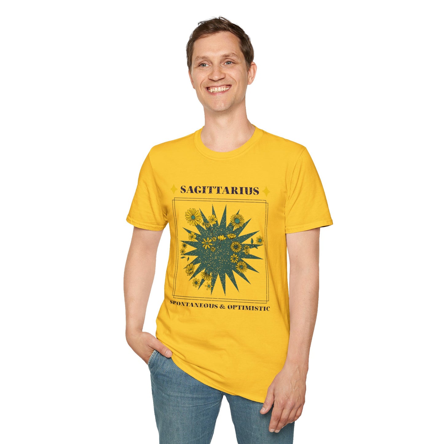 T-Shirt "Sagitário: Espontâneo e Otimista" - Homem
