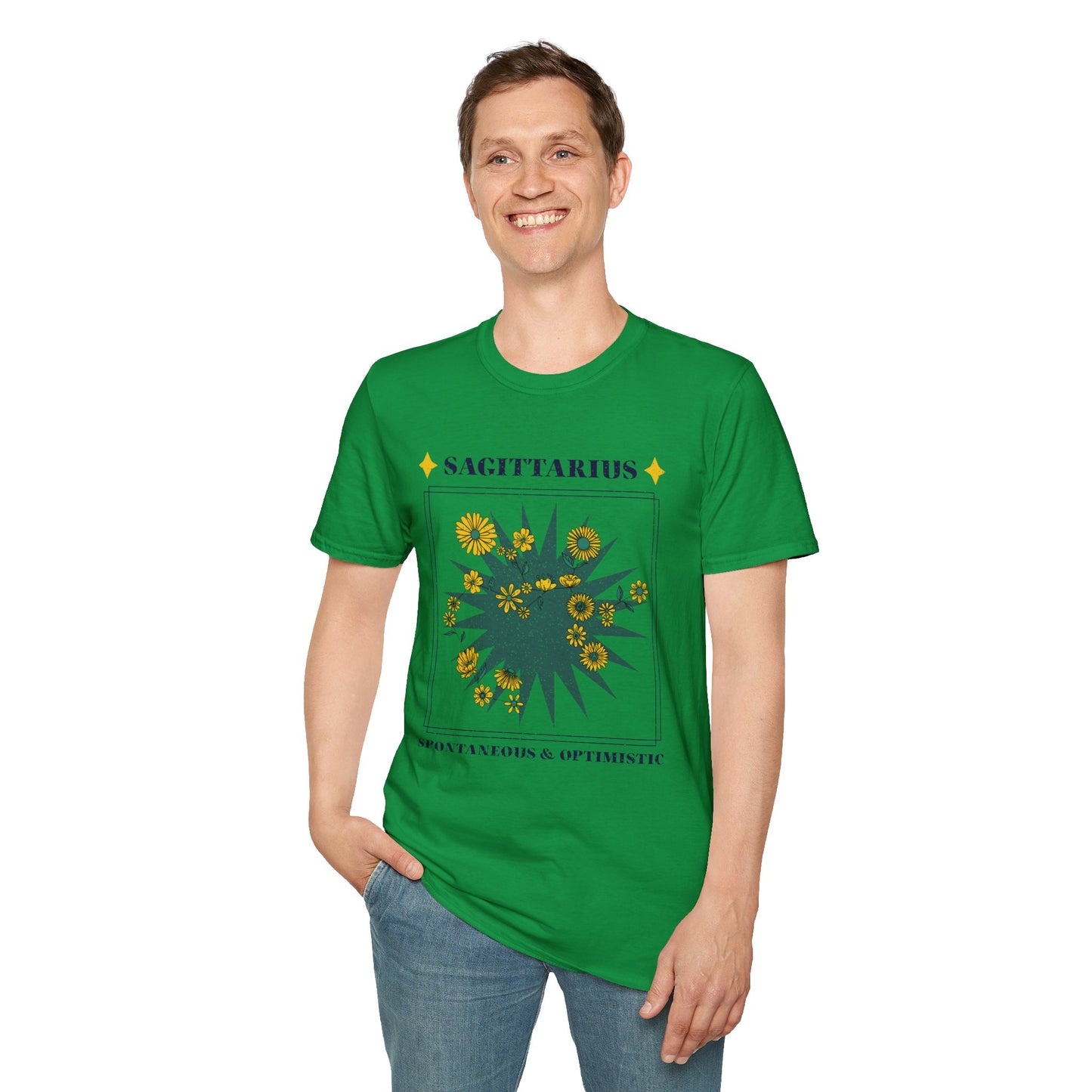 T-Shirt "Sagitário: Espontâneo e Otimista" - Homem