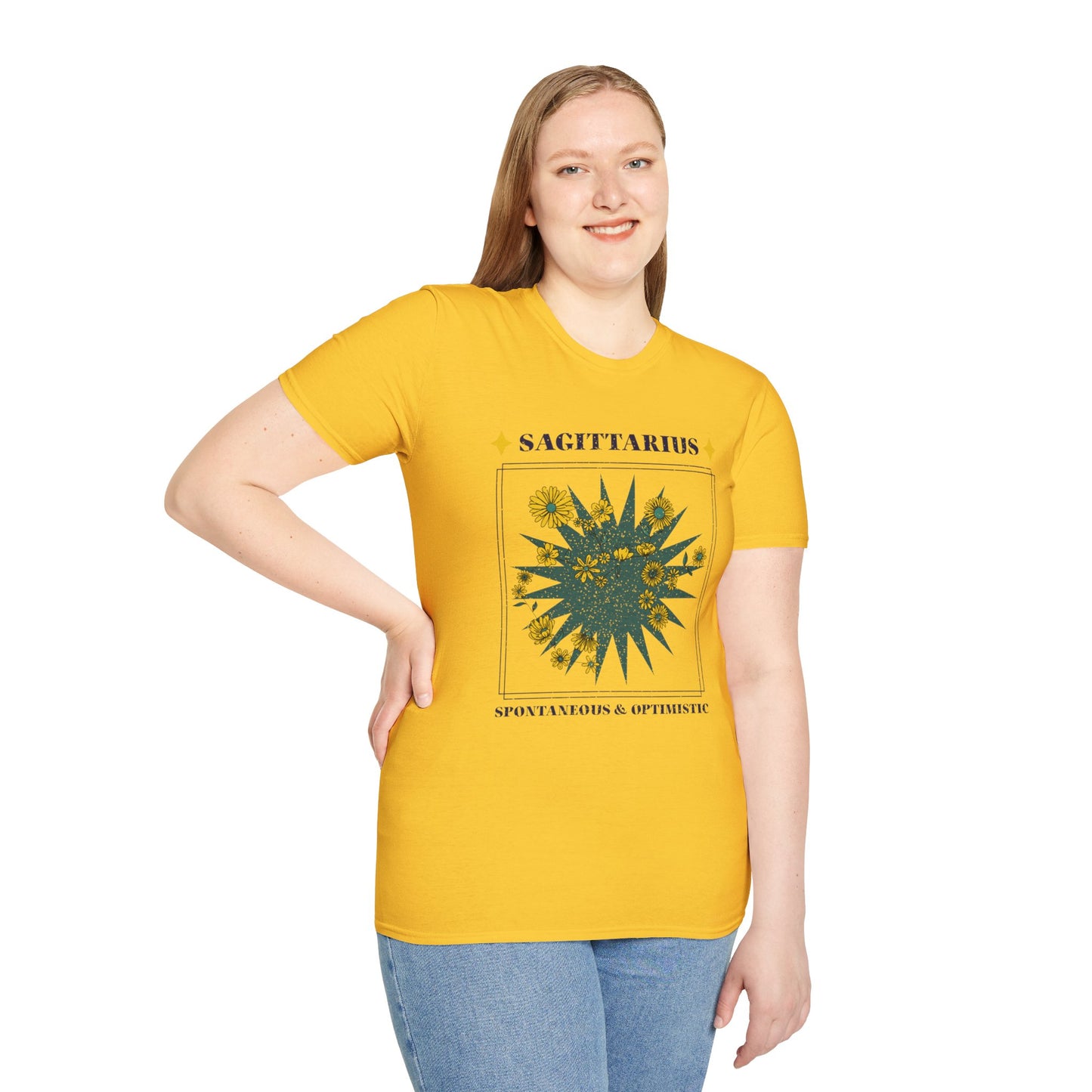 T-Shirt "Sagitário: Espontâneo e Otimista" - Mulher