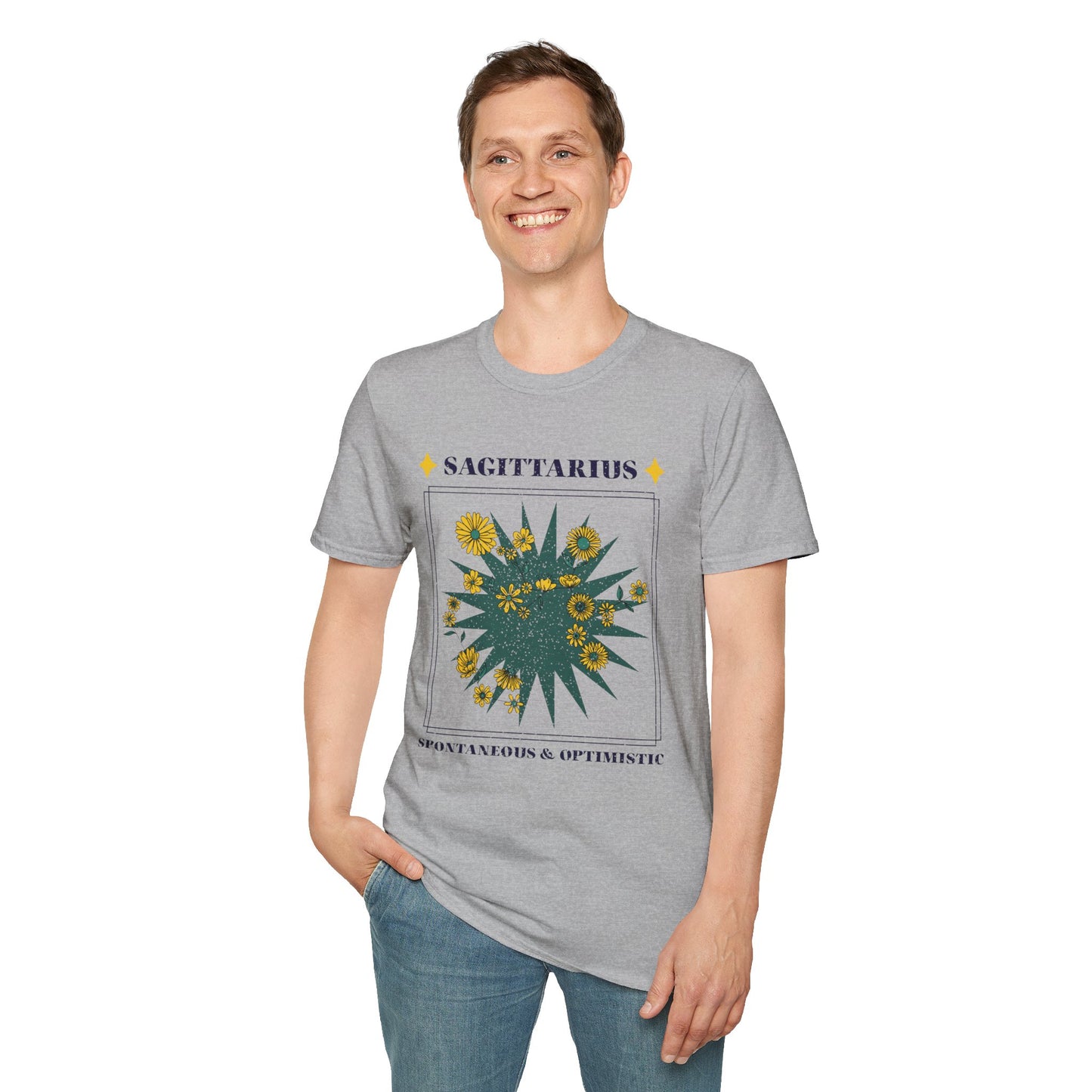 T-Shirt "Sagitário: Espontâneo e Otimista" - Homem