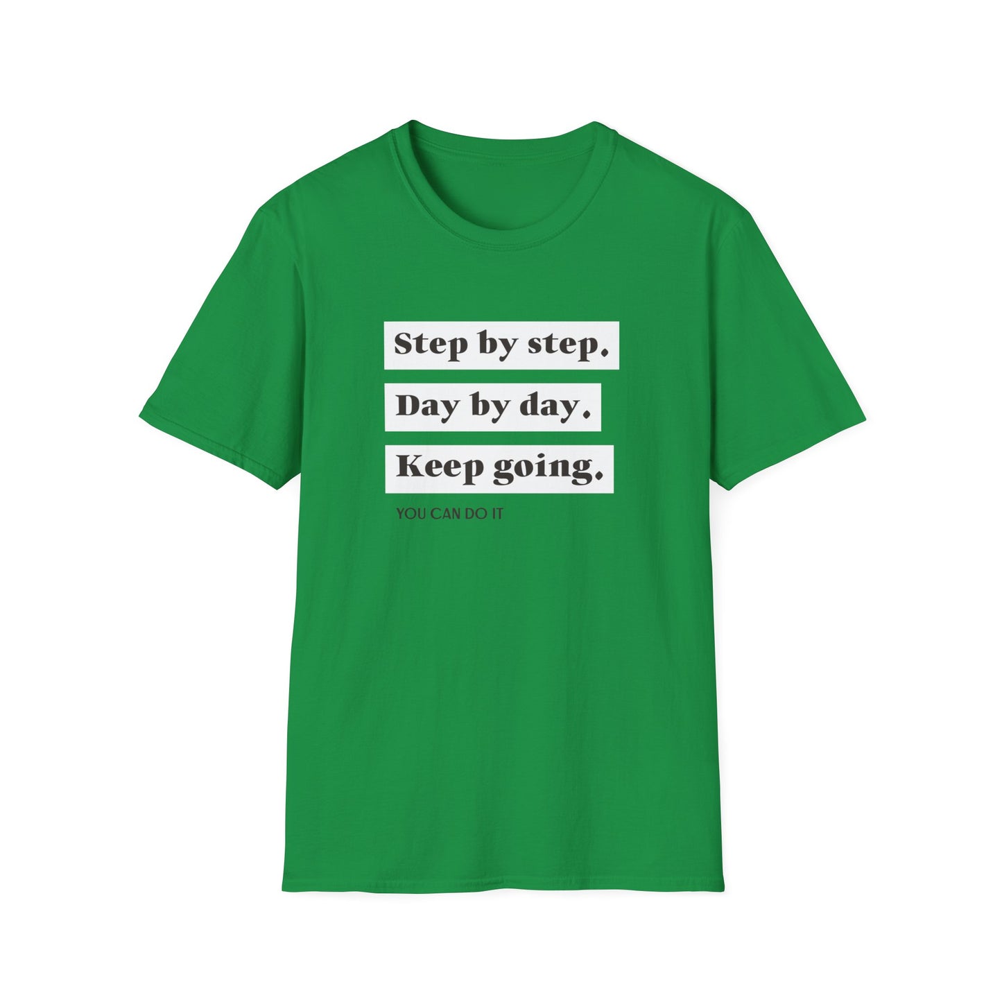 "T-shirt 'Step by Step, Day by Day, Keep Going, You Can Do It' | Woman | Romero's: Estilo con Intención"