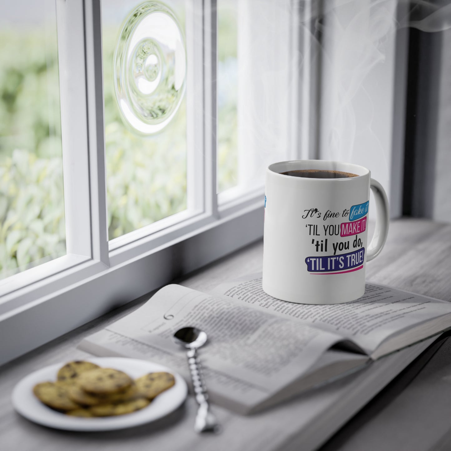 Taza "It's fine to fake 'til you make it" - de la Colección Taylor's Beats ✨