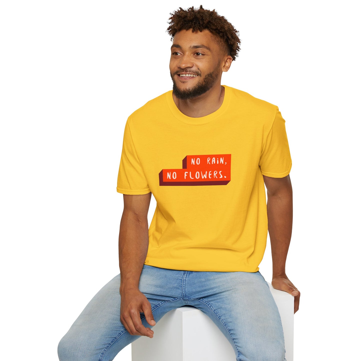 "T-shirt 'No Rain No Flowers' | Men | Romero's: Estilo con Intención"