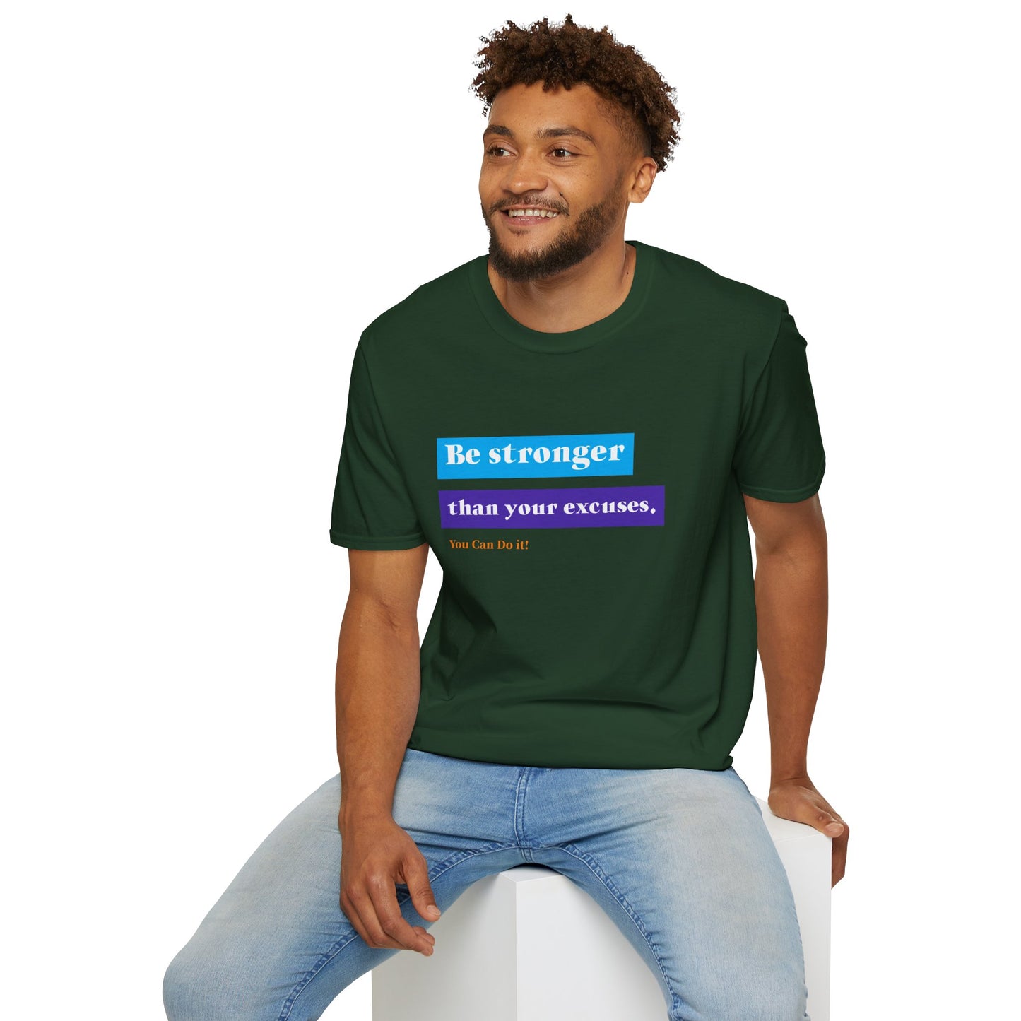 "T-shirt 'Be Stronger than Your Excuses' | Man | Romero's: Estilo con Intención"