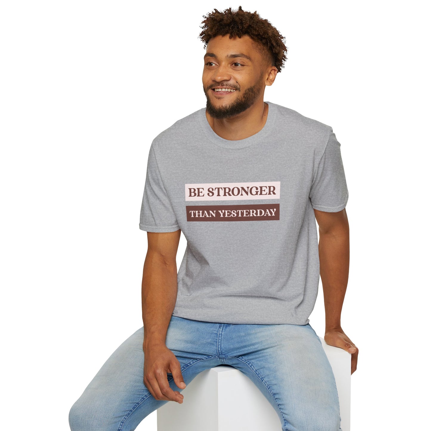 "'Be Stronger than Yesterday' T-shirt | Men | Romero's: Style with Purpose"