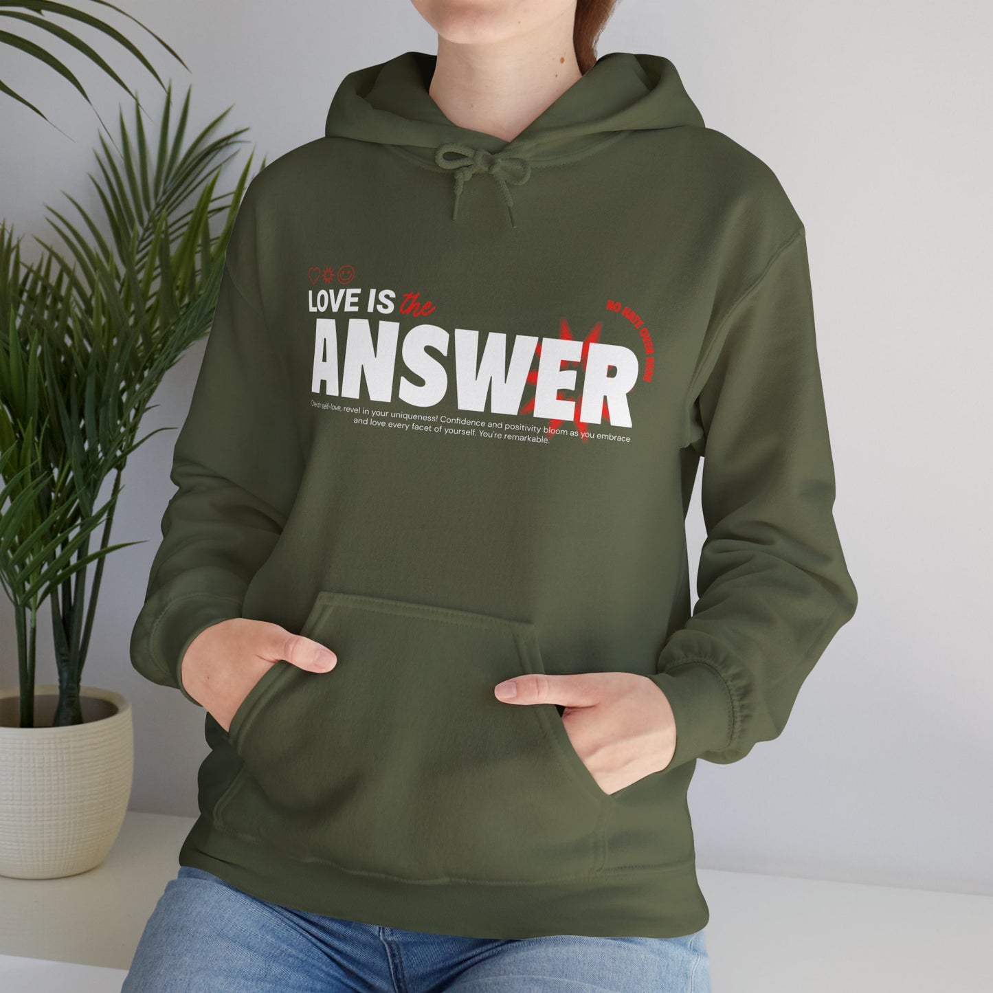 "Love is the answer" hooded sweatshirt