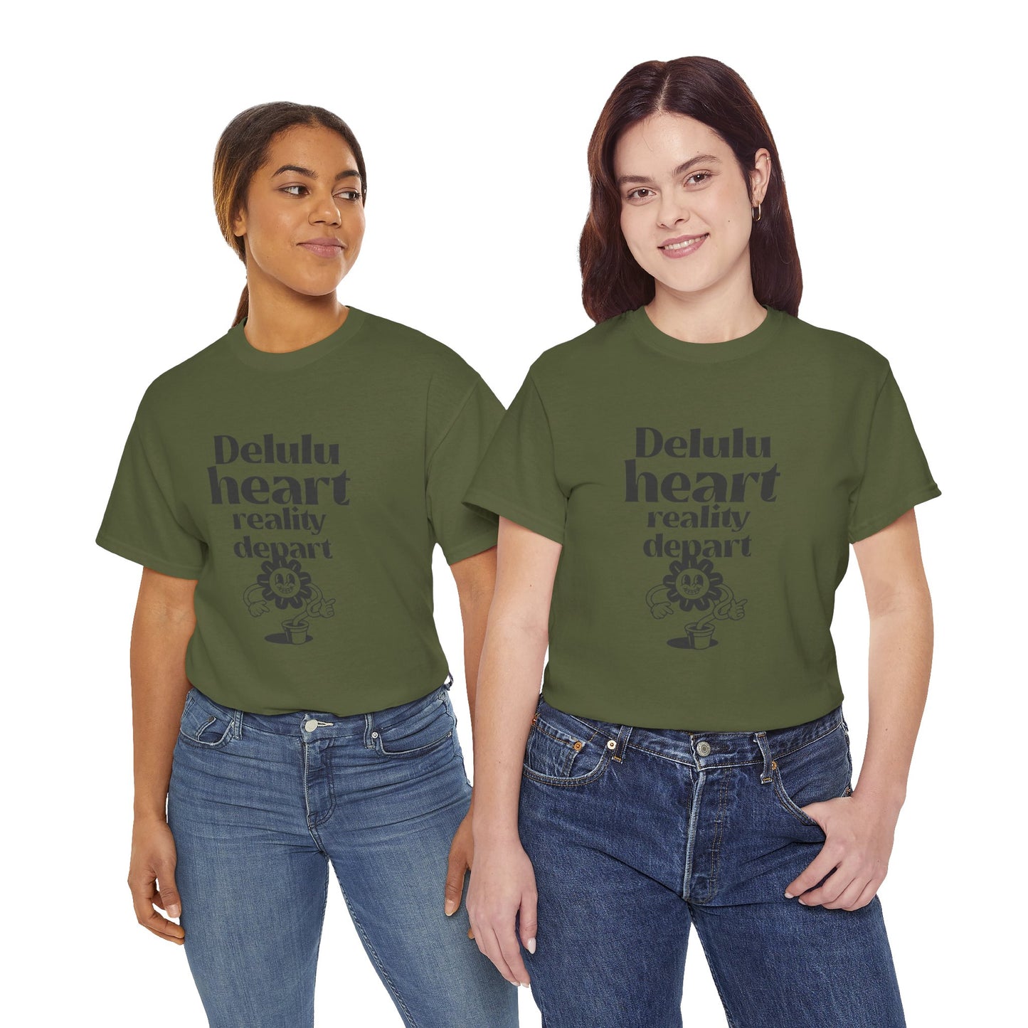 T-shirt -"Delulu Heart, Reality Depart" - Women - Romero's