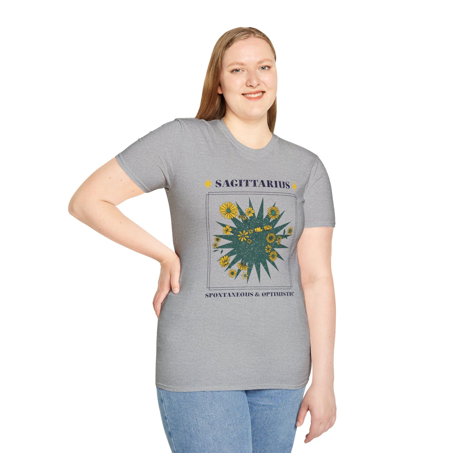 T-Shirt "Sagitário: Espontâneo e Otimista" - Mulher 