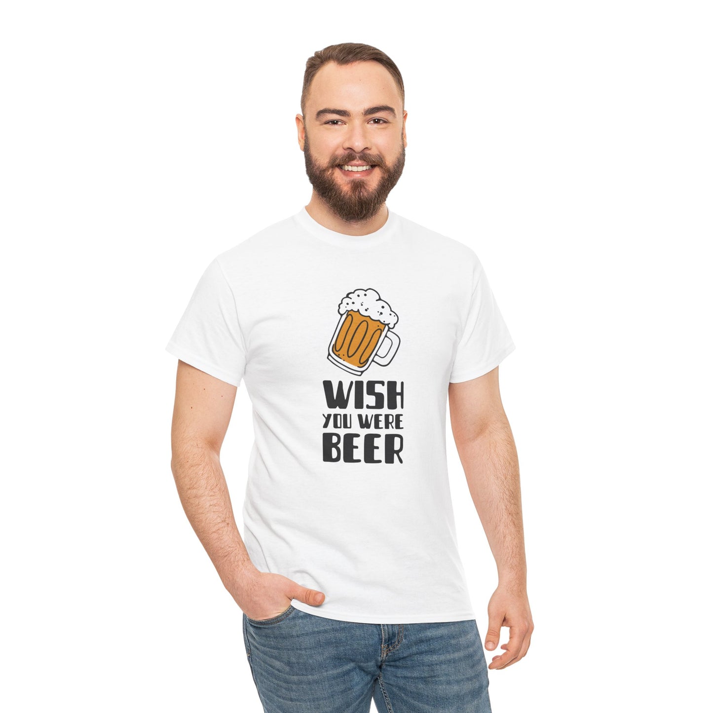 Camiseta masculina "Wish You Were Beer" - Conforto casual com um toque especial da Romero's