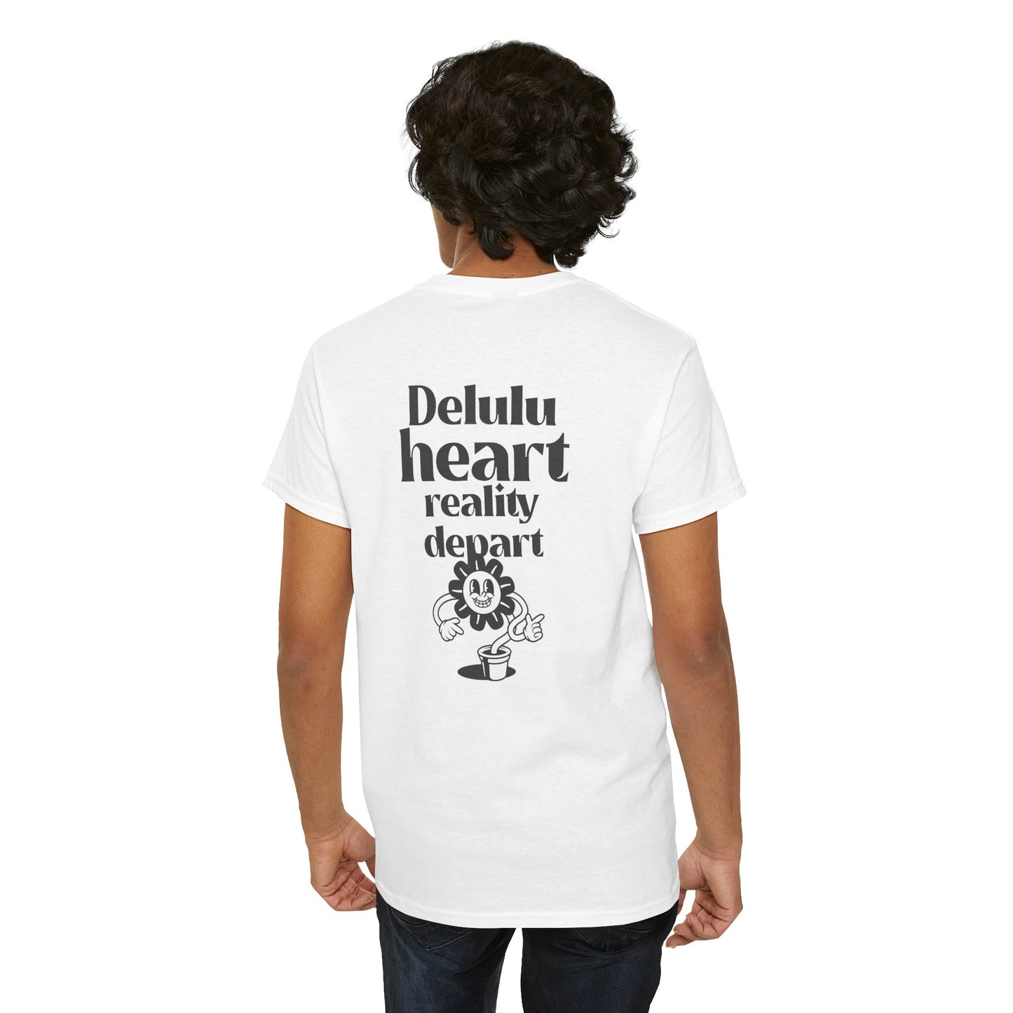 T-shirt -"Delulu Heart, Reality Depart" - Men - Romero's