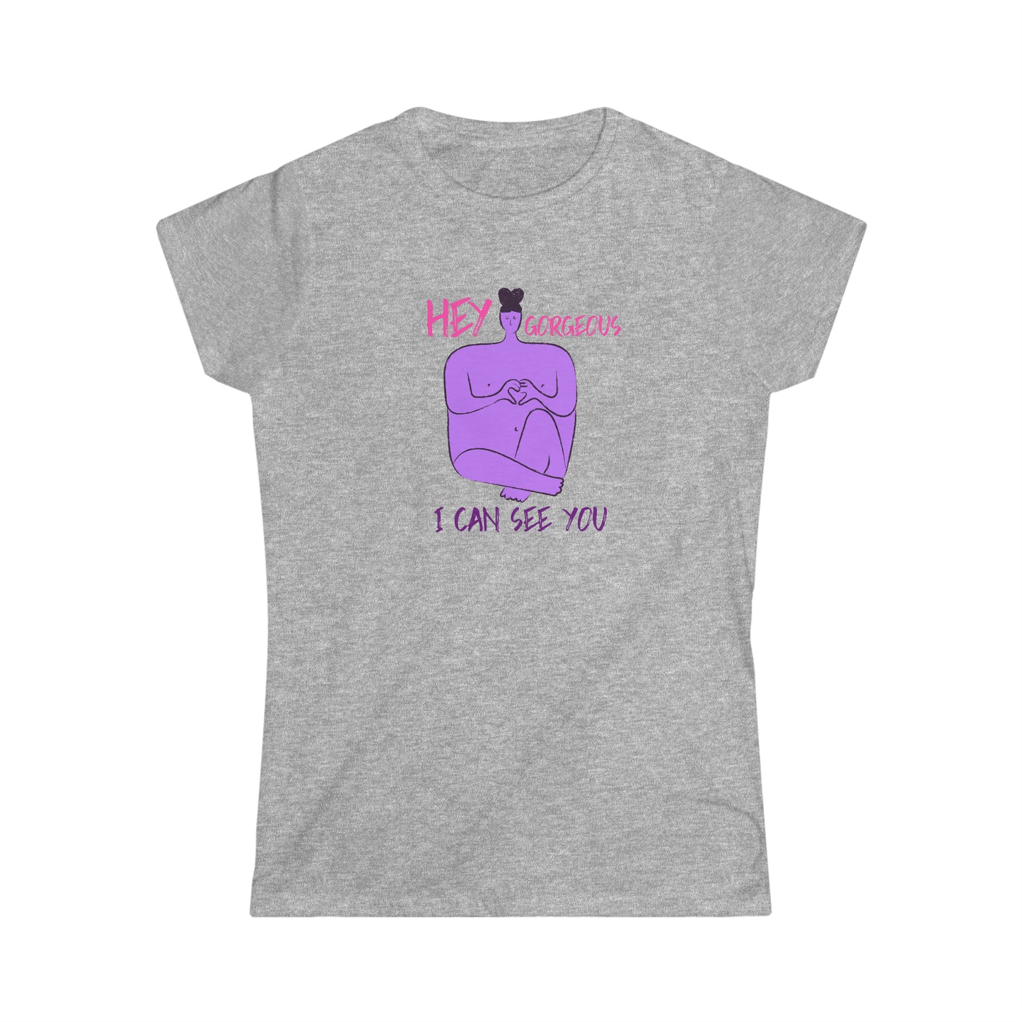 Camiseta feminina Softstyle "Ei, linda, posso ver você"