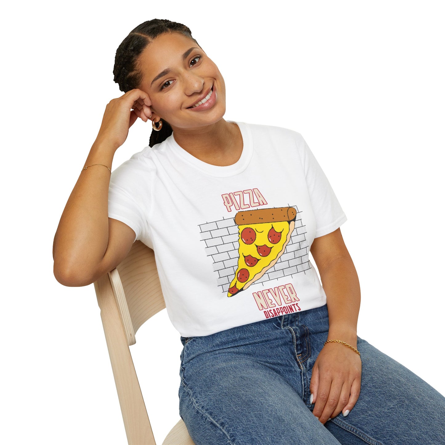 T-shirt "Pizza Nunca Decepciona" - Mulher