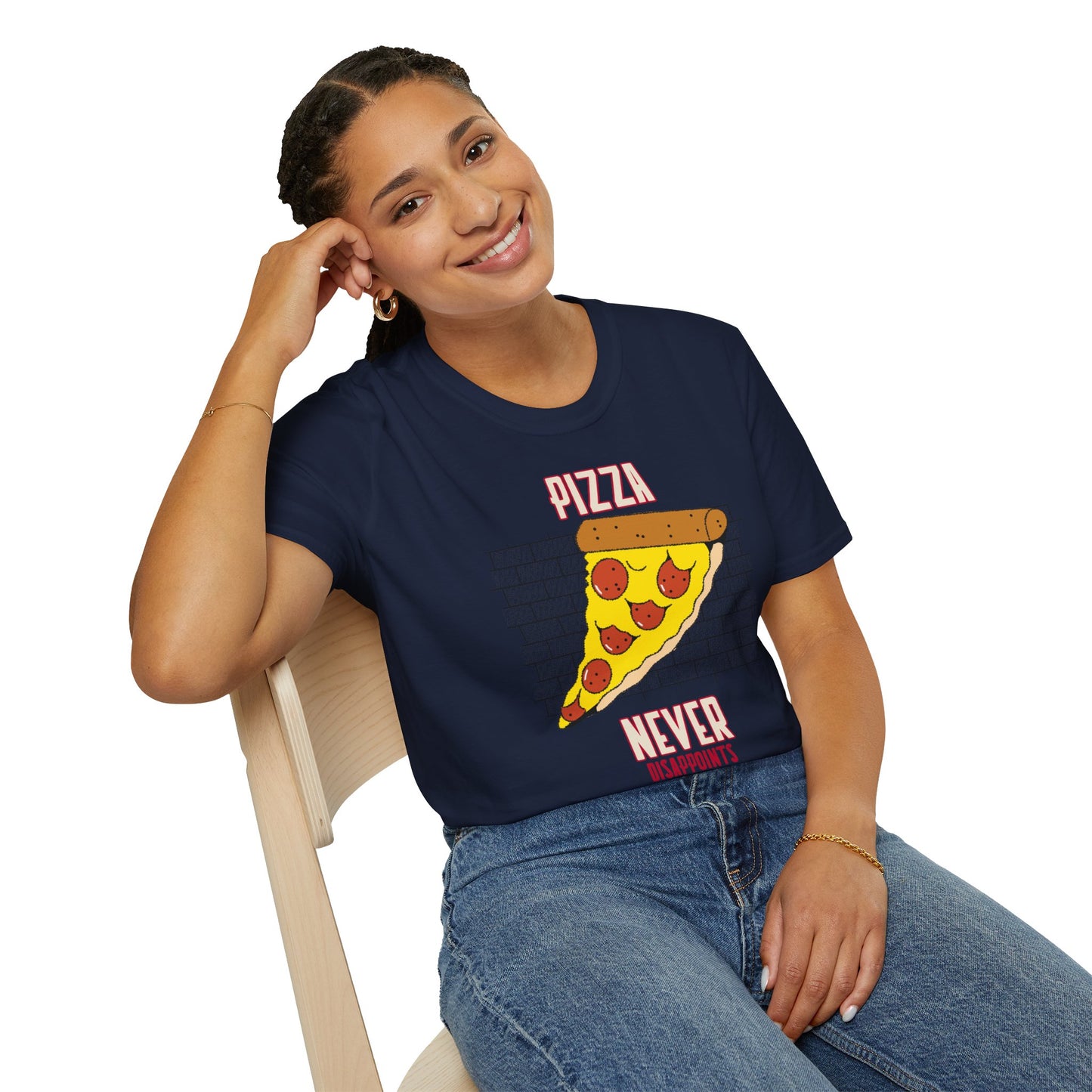 T-shirt "Pizza Nunca Decepciona" - Mulher