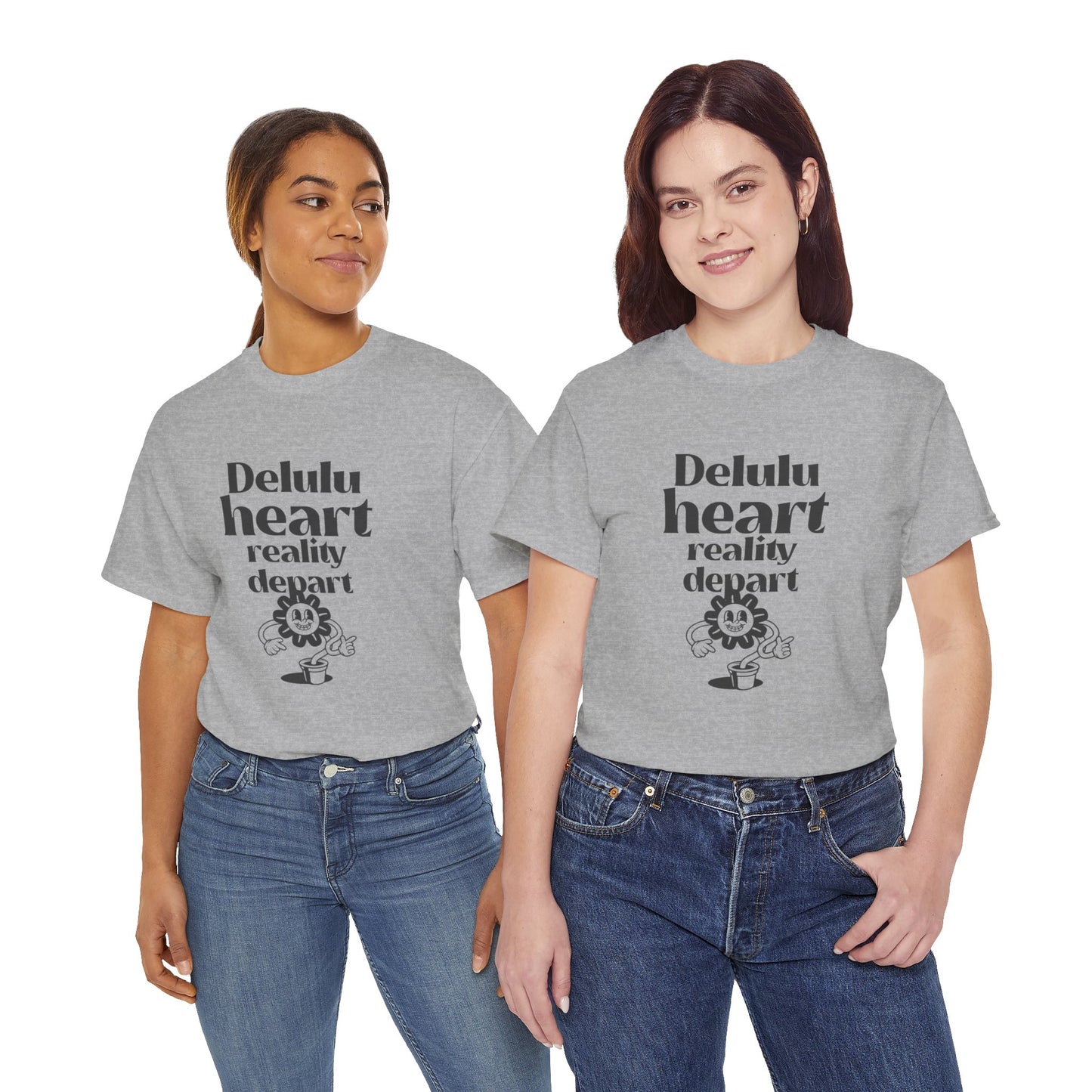 Camiseta -"Delulu Heart, Reality Depart" - Mulher - Romero's