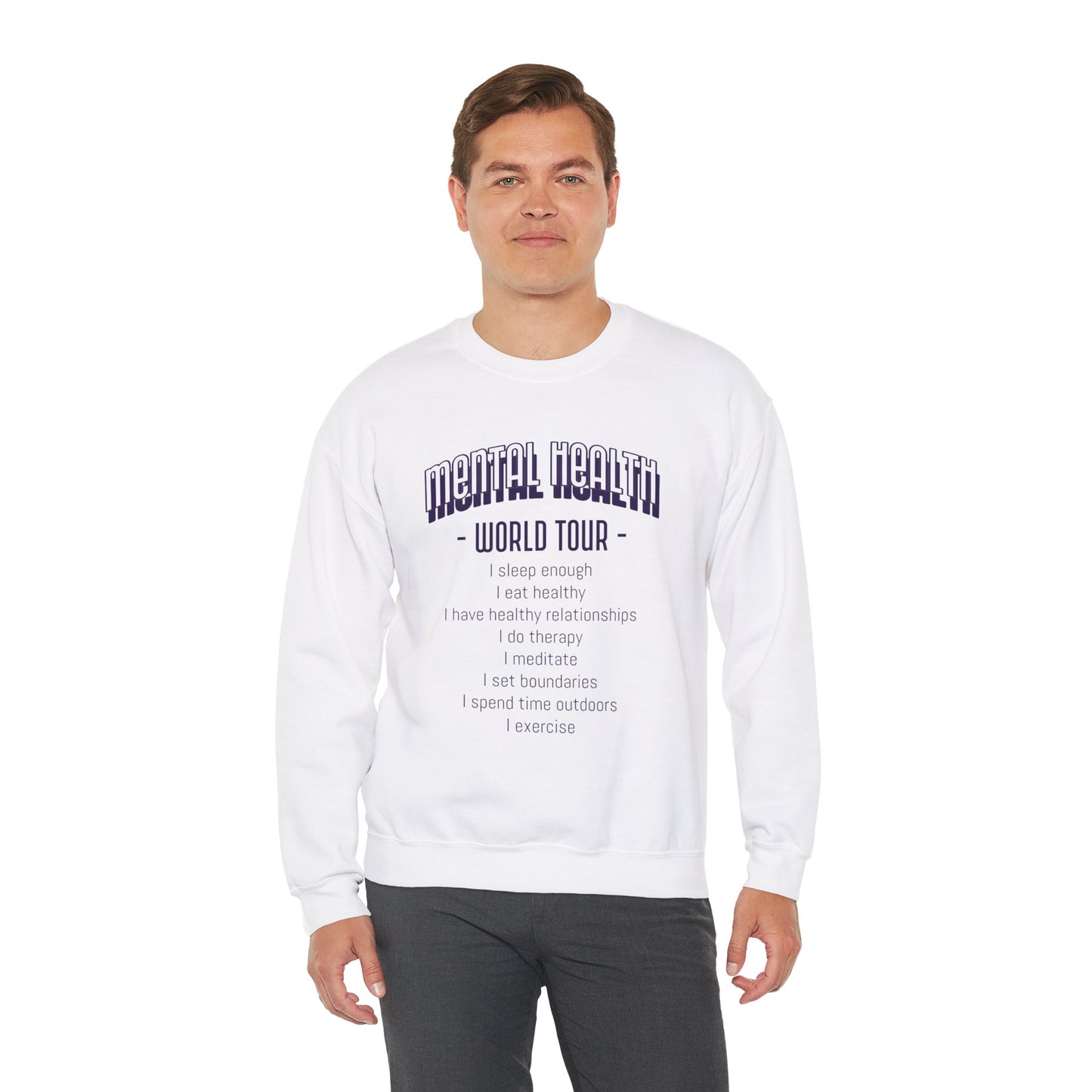 'Mental Health World Tour' Sweatshirt | Men | Romero's: Style with Purpose"