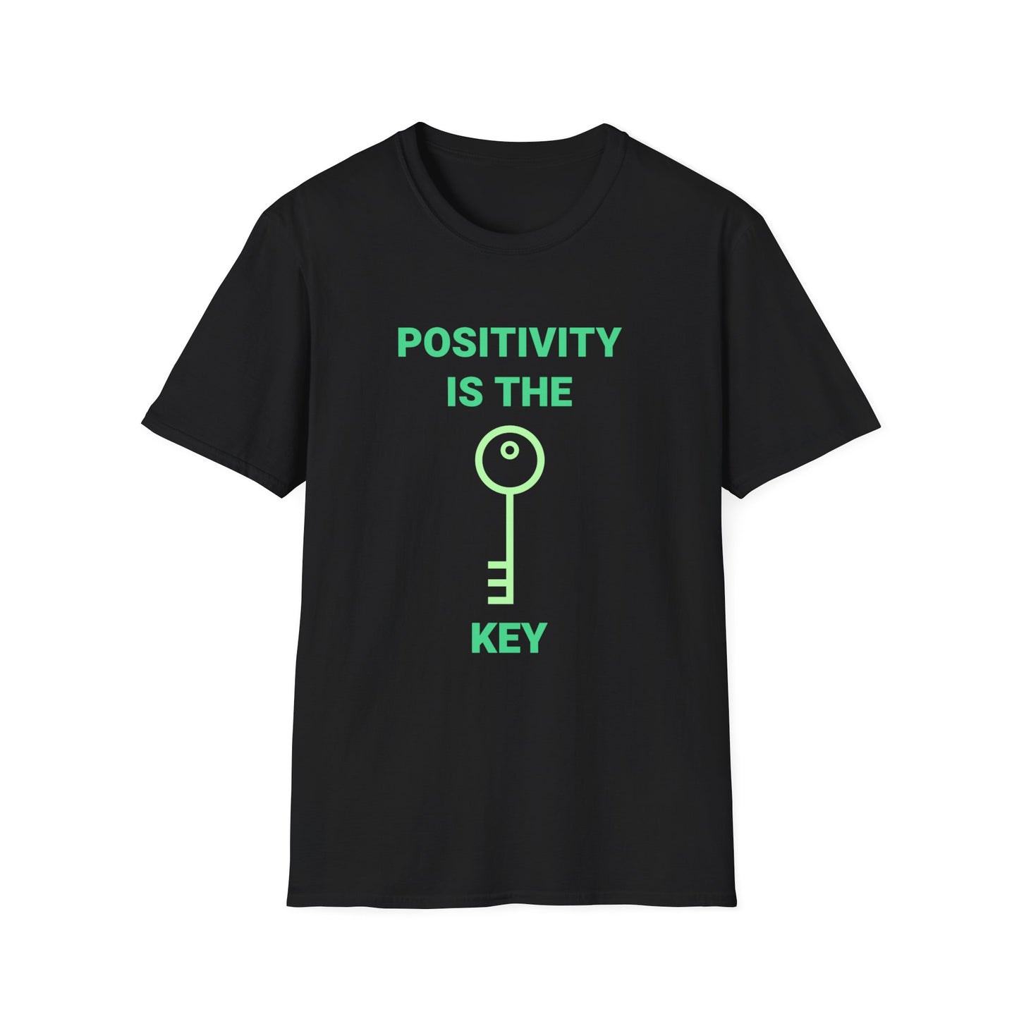 'Positivity is the Key' T-shirt with Key Illustration | Women