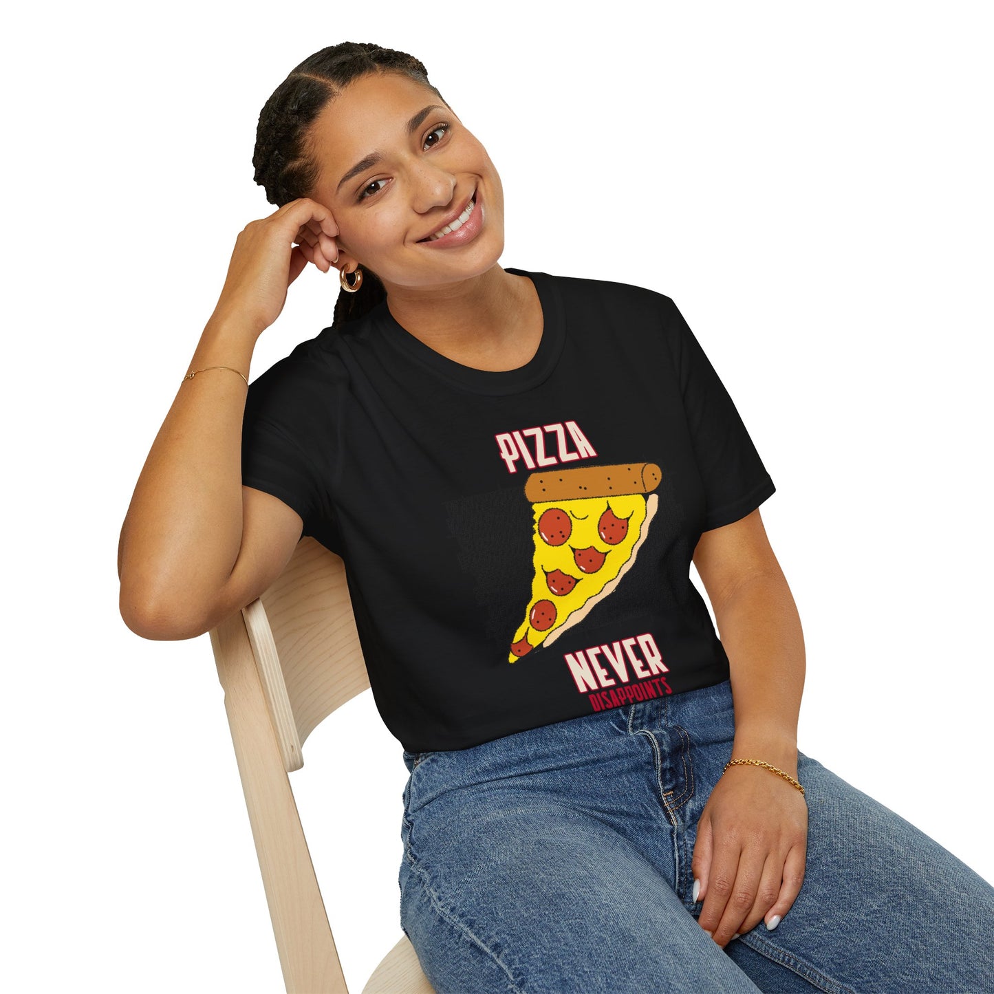 T-shirt "Pizza Nunca Decepciona" - Mulher