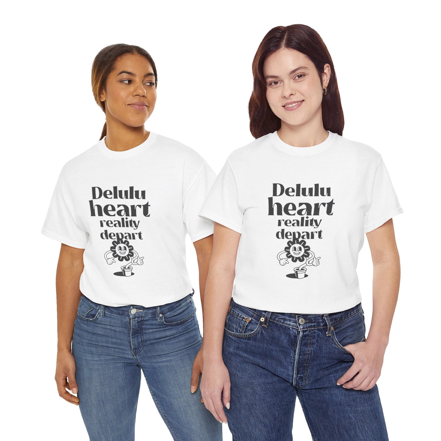 Camiseta -"Delulu Heart, Reality Depart" - Mulher - Romero's