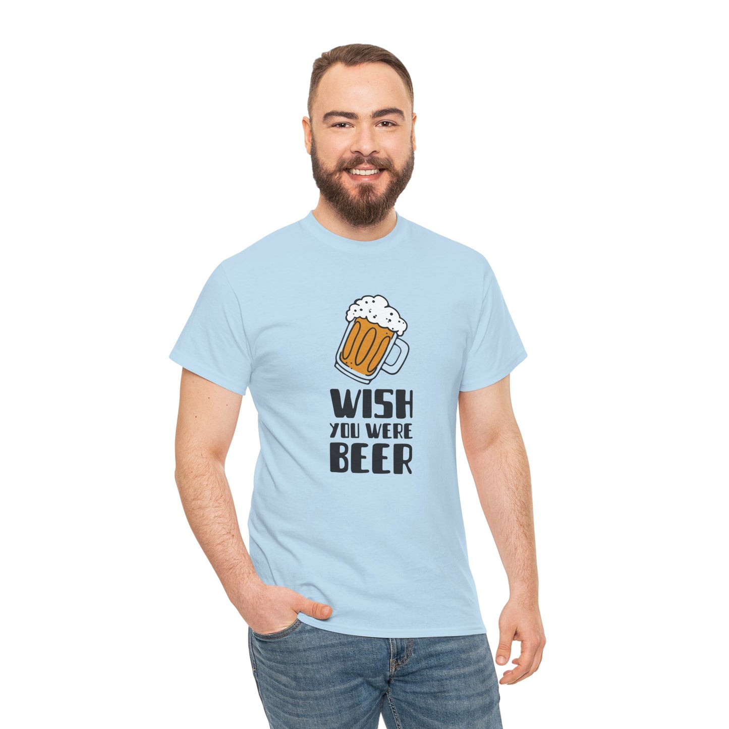 Camiseta masculina "Wish You Were Beer" - Conforto casual com um toque especial da Romero's