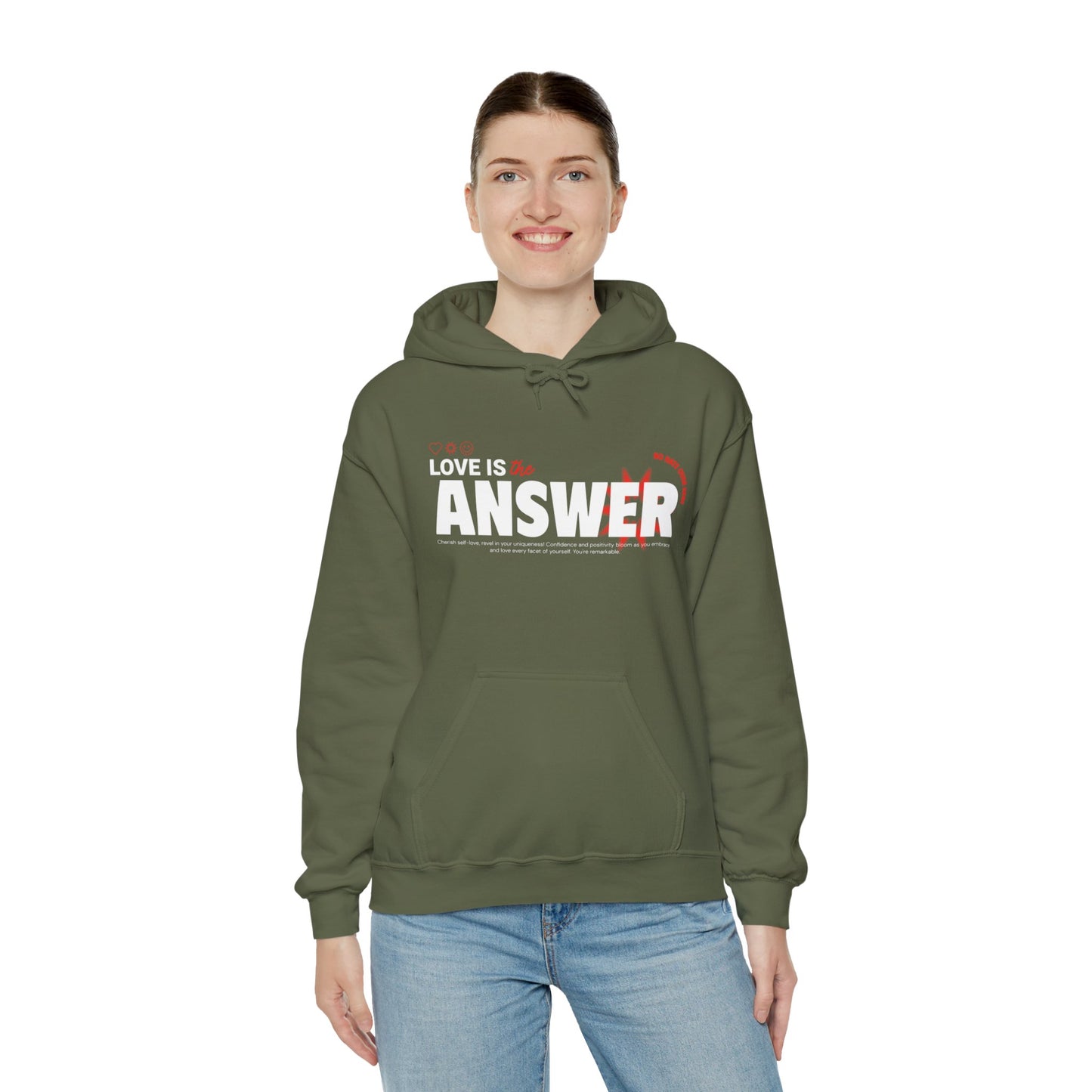 "Love is the answer" hooded sweatshirt