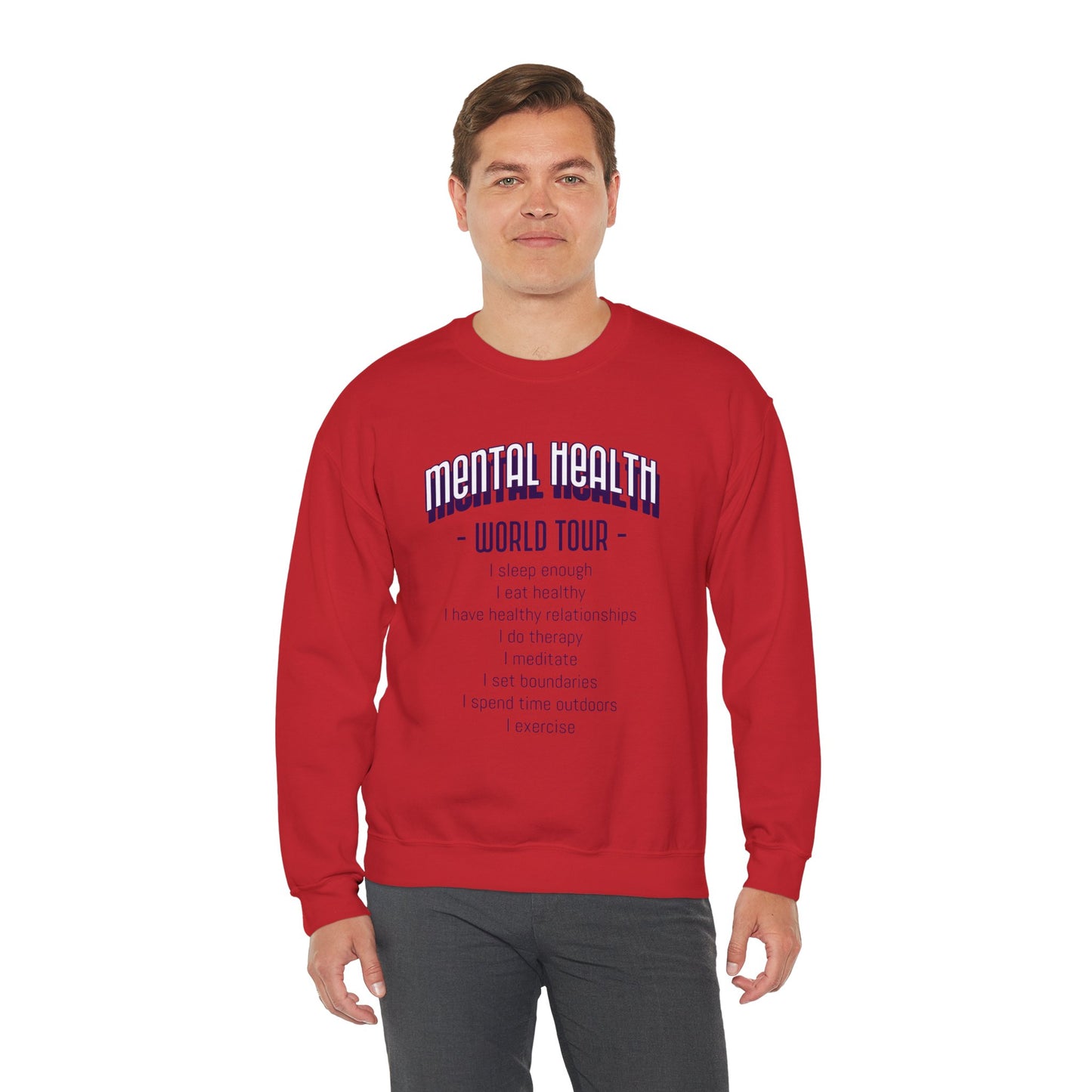 'Mental Health World Tour' Sweatshirt | Men | Romero's: Style with Purpose"