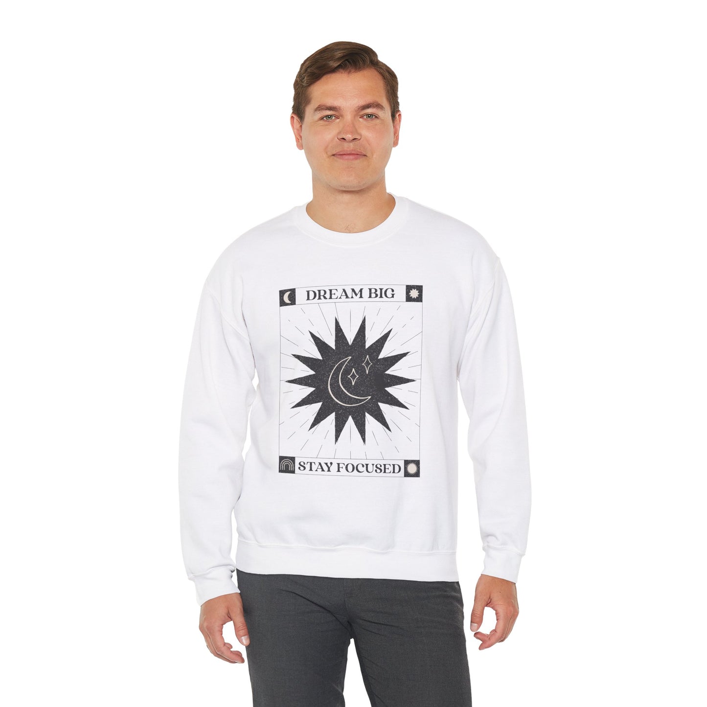 Sweatshirt "Sonhe grande, mantenha o foco" - Homem