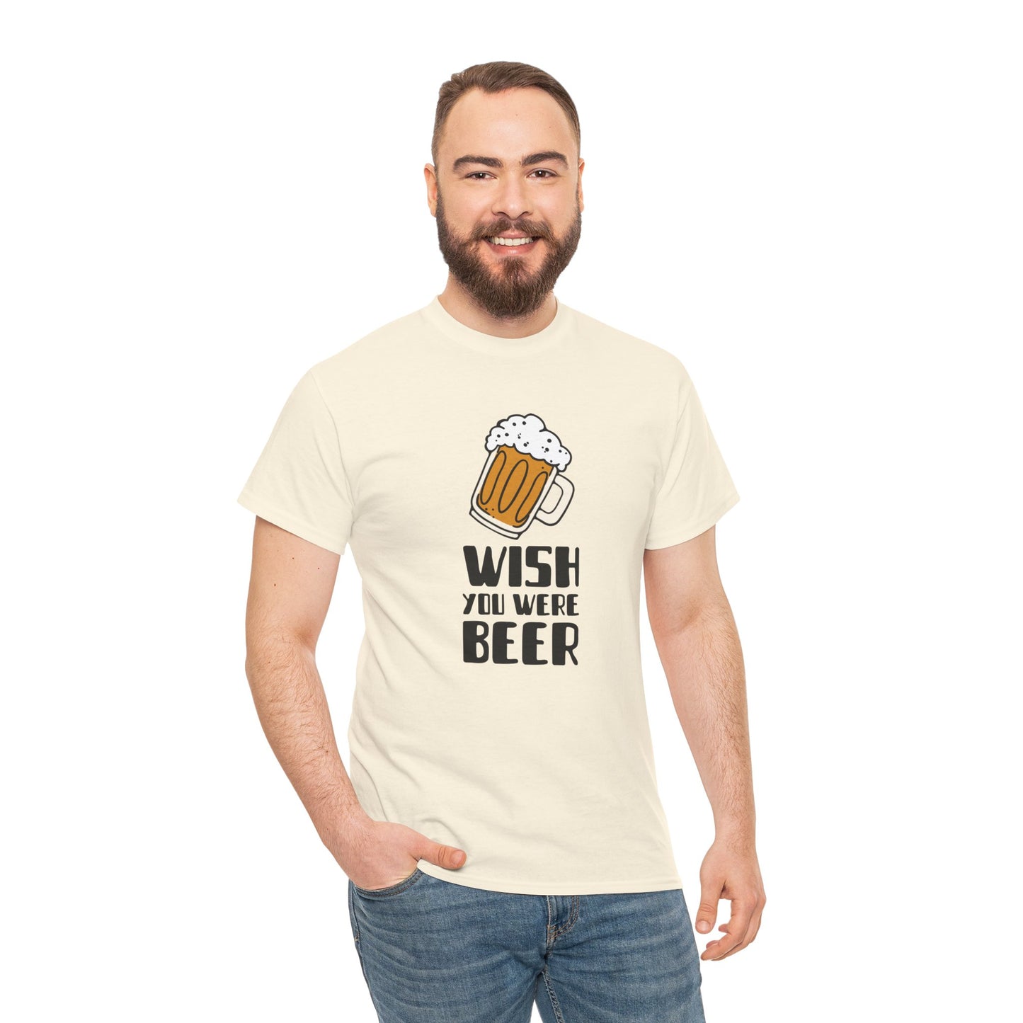 "Wish You Were Beer" Men's T-Shirt - Casual Comfort with a Twist by Romero's