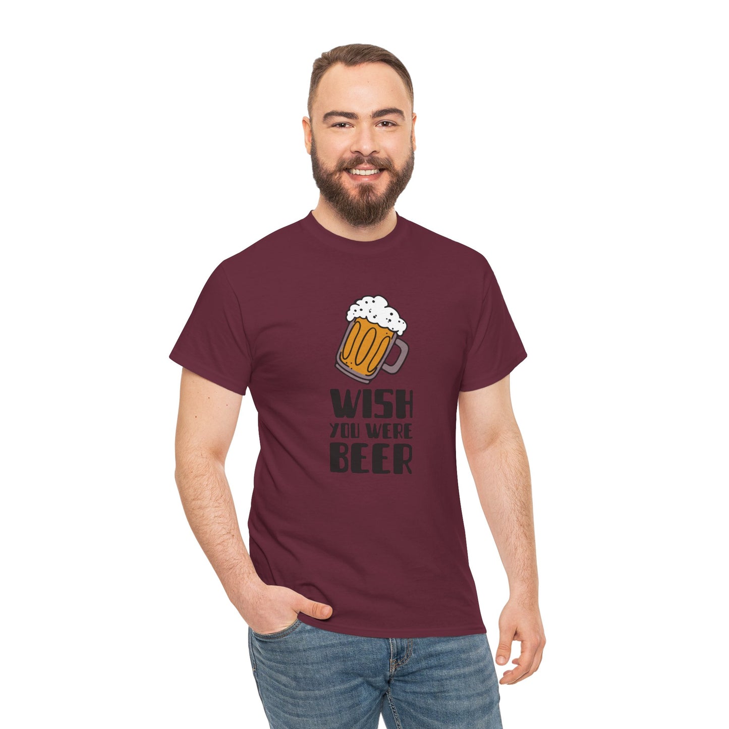 Camiseta masculina "Wish You Were Beer" - Conforto casual com um toque especial da Romero's