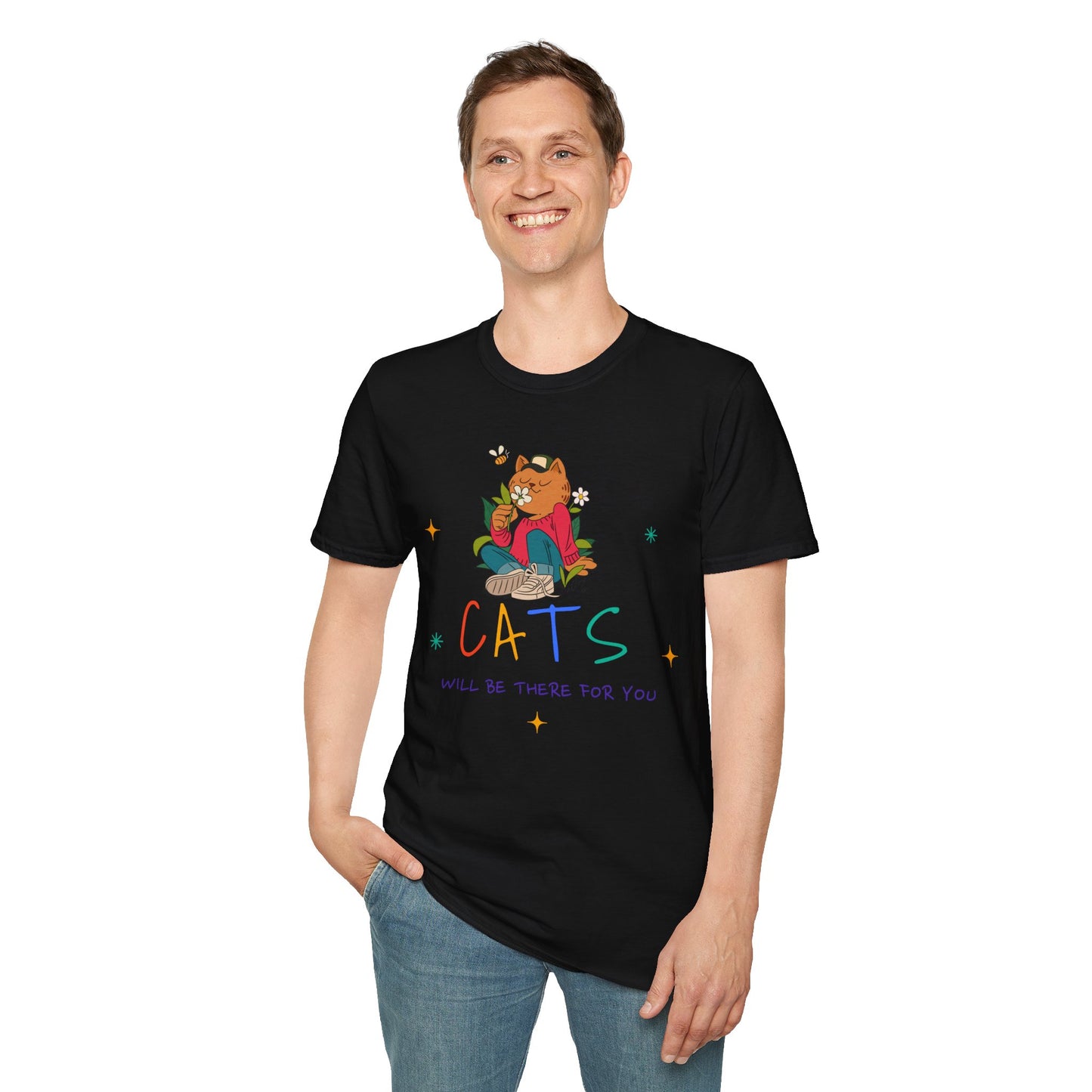 T-shirt "Cats will be there for you" - Man