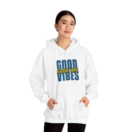 Moletom com capuz "Good Vibes, Good Life" - Mulher