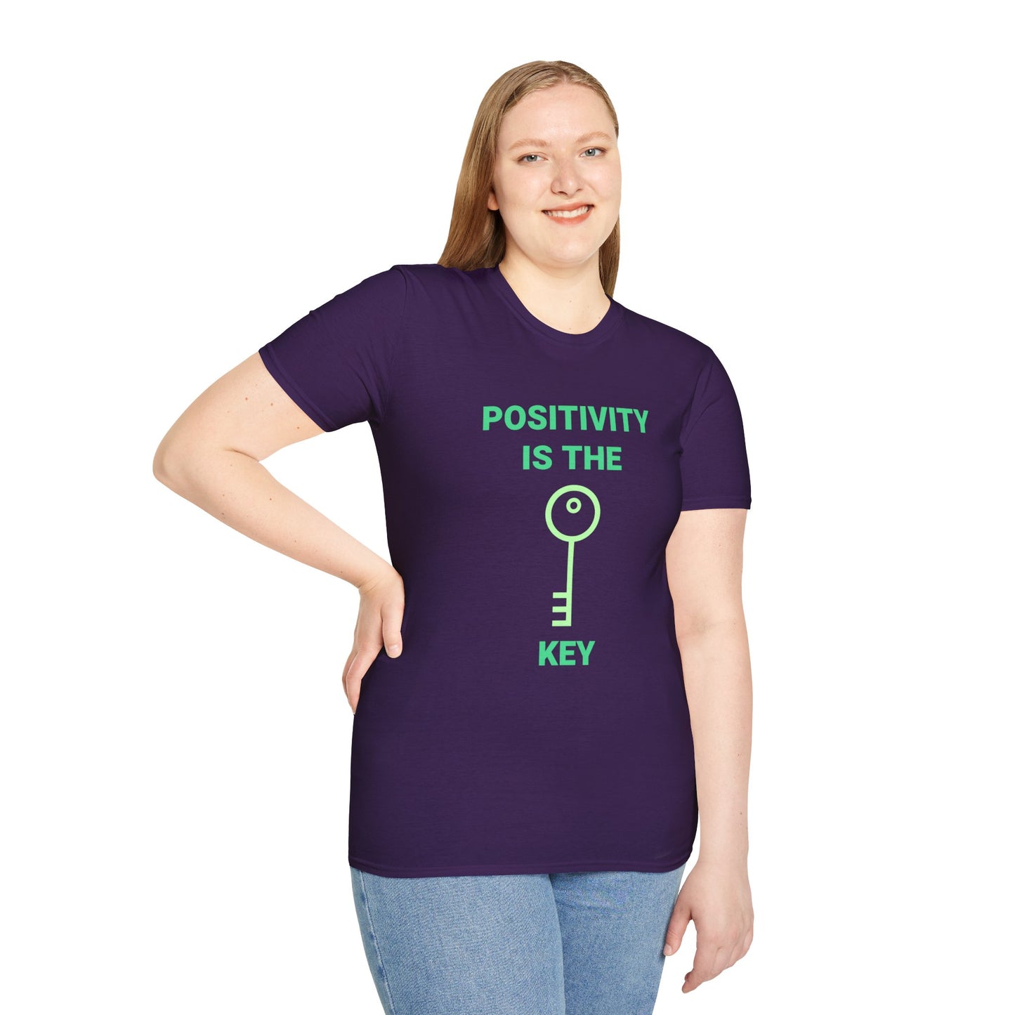 T-shirt 'Positivity is the Key' con Ilustración de Llave | Women