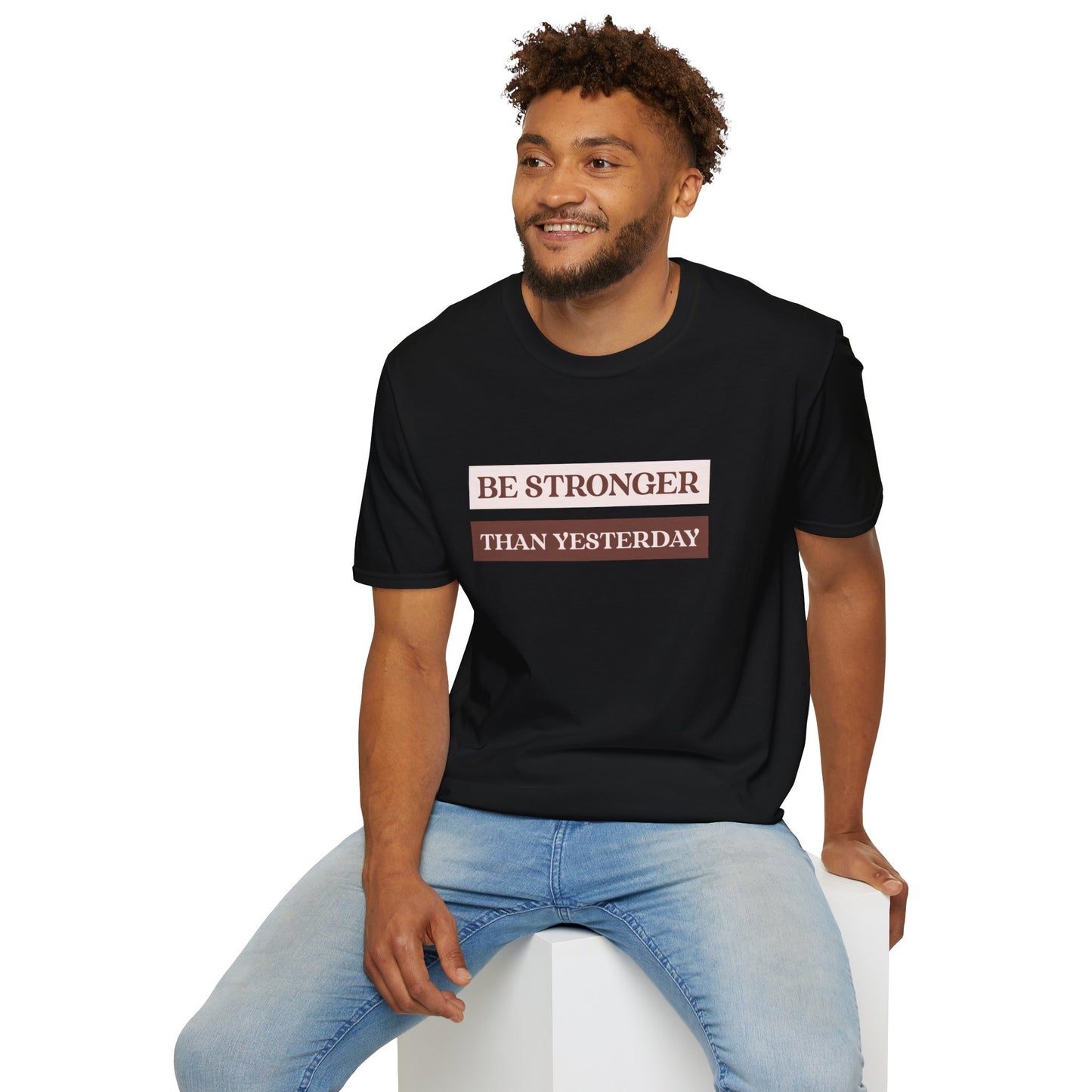 "'Be Stronger than Yesterday' T-shirt | Men | Romero's: Style with Purpose"