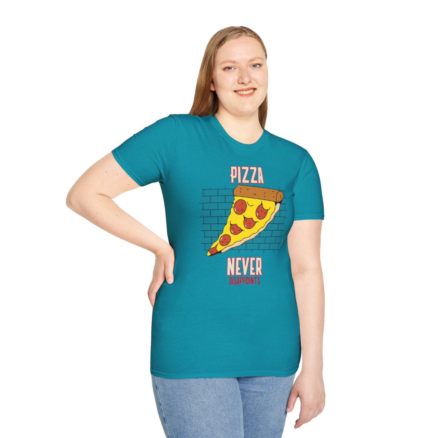 T-shirt "Pizza Nunca Decepciona" - Mulher