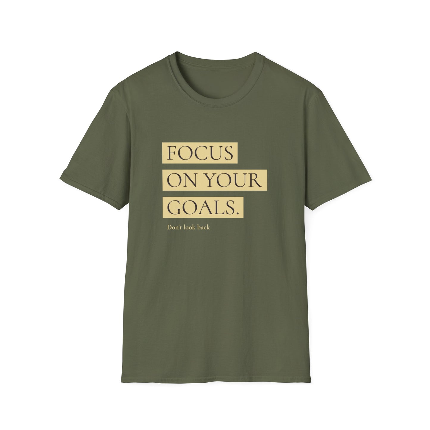 "T-shirt 'Focus on Your Goals, Don't Look Back' | Woman  | Romero's: Estilo con Intención"