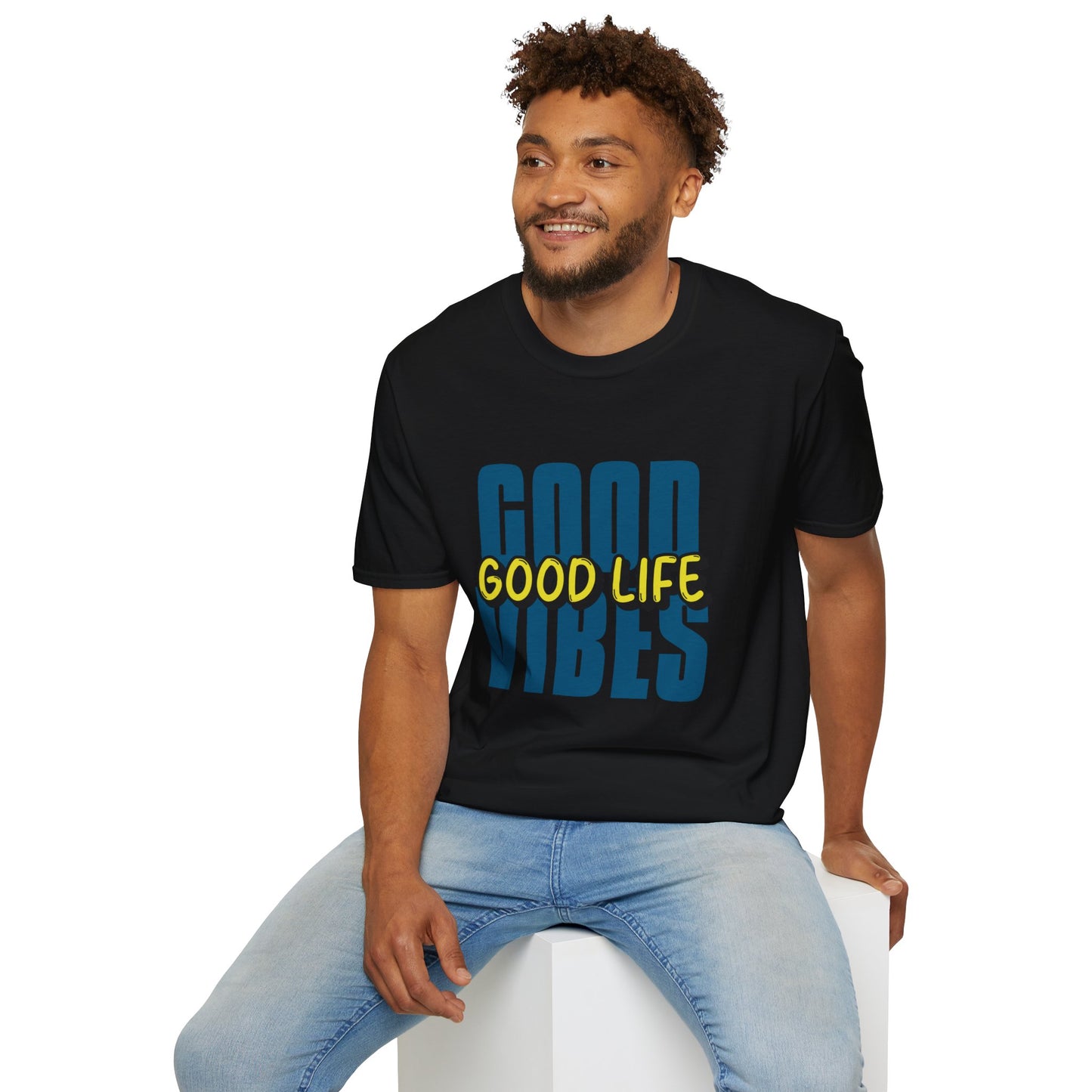 T-Shirt "Boas Vibrações, Boa Vida" - Homem