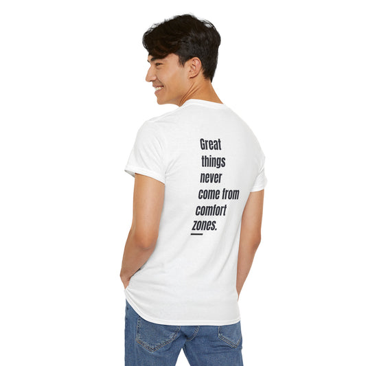 T-shirt - "Grandes coisas nunca vêm de zonas de conforto" | Homens | Romero