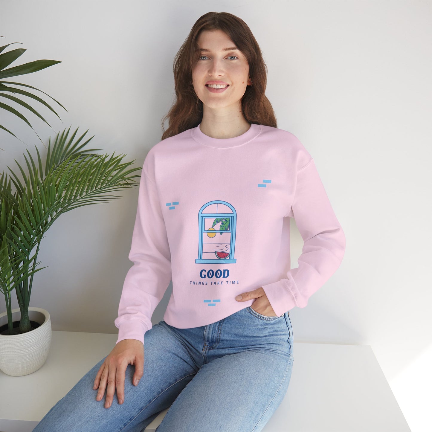 Sweatshirt  "Good Things Take Time" - Women