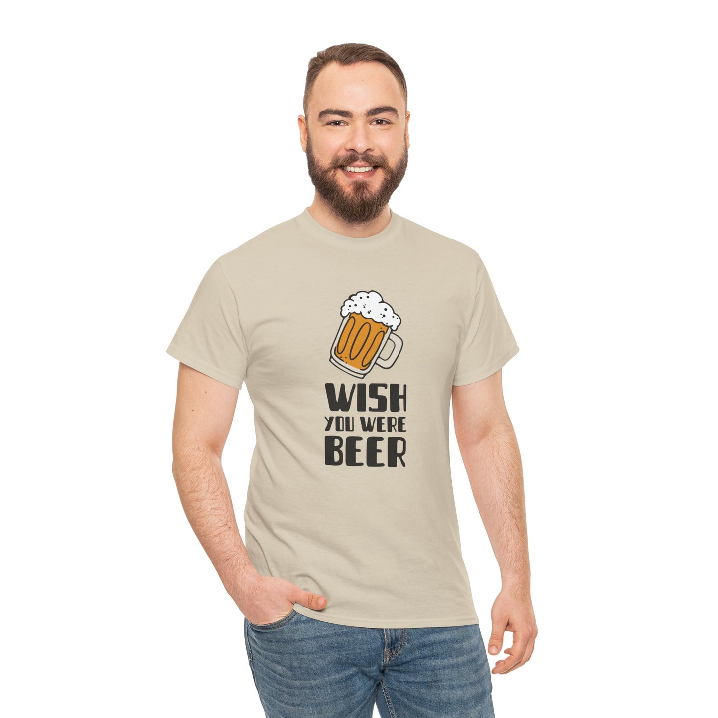 Camiseta masculina "Wish You Were Beer" - Conforto casual com um toque especial da Romero's