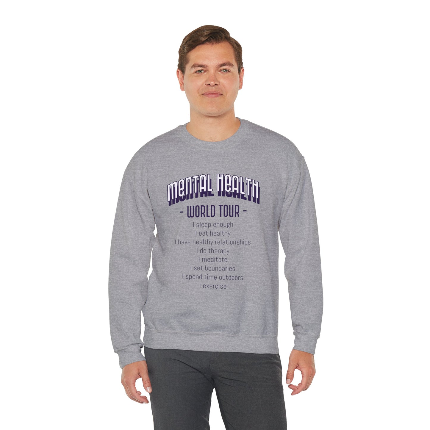 'Mental Health World Tour' Sweatshirt | Men | Romero's: Style with Purpose"