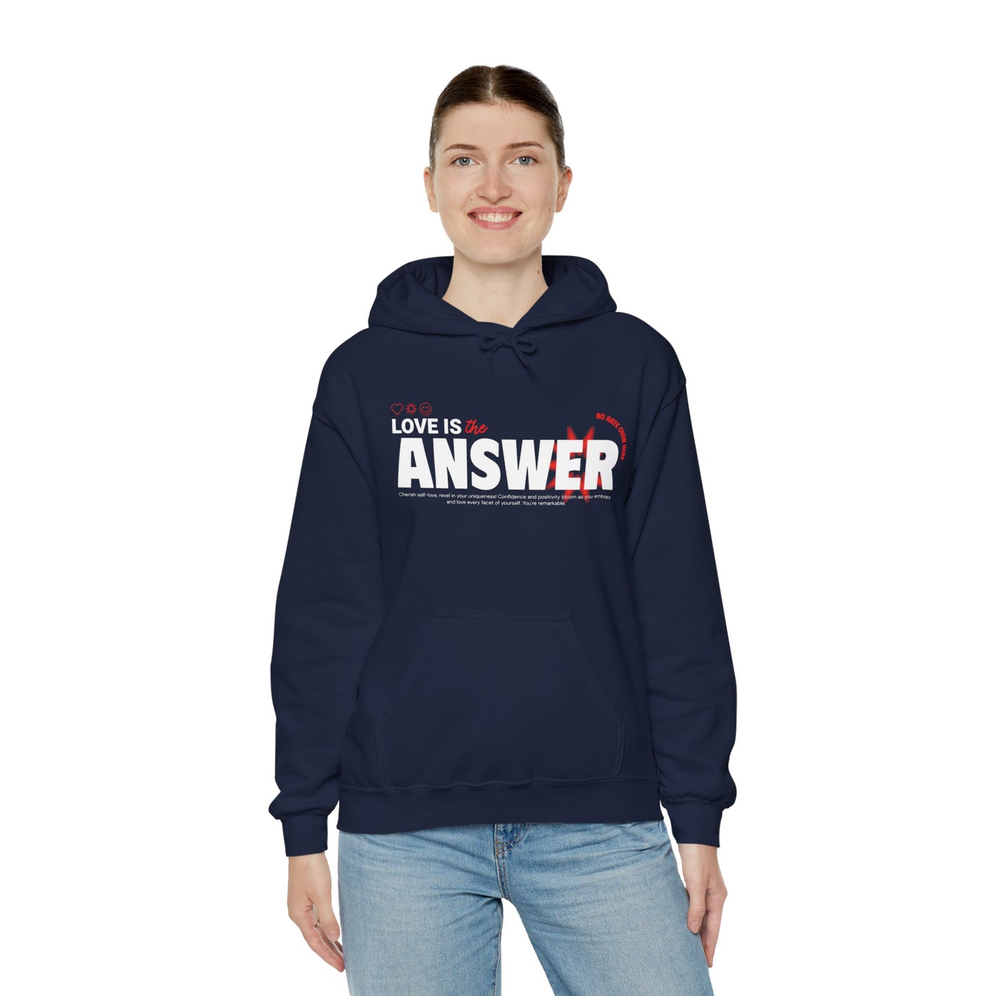 "Love is the answer" hooded sweatshirt