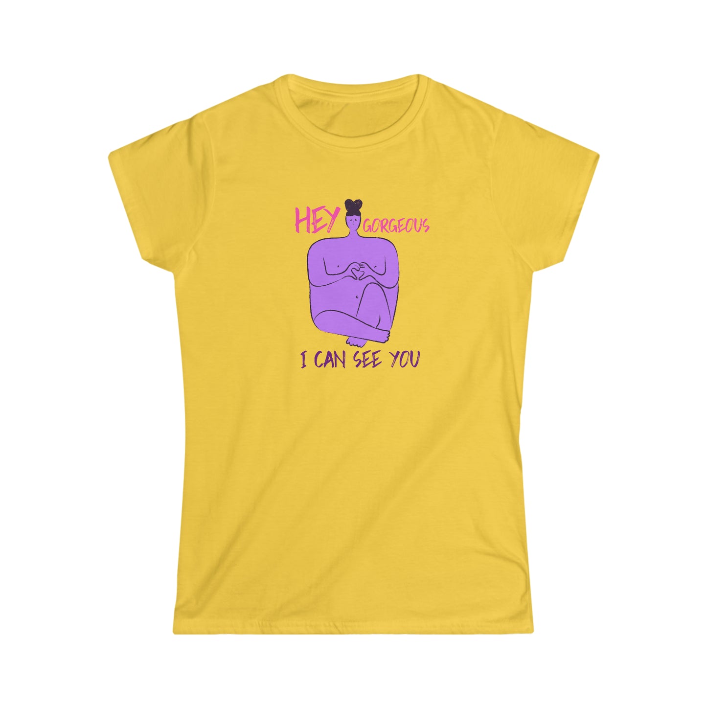 Camiseta feminina Softstyle "Ei, linda, posso ver você"