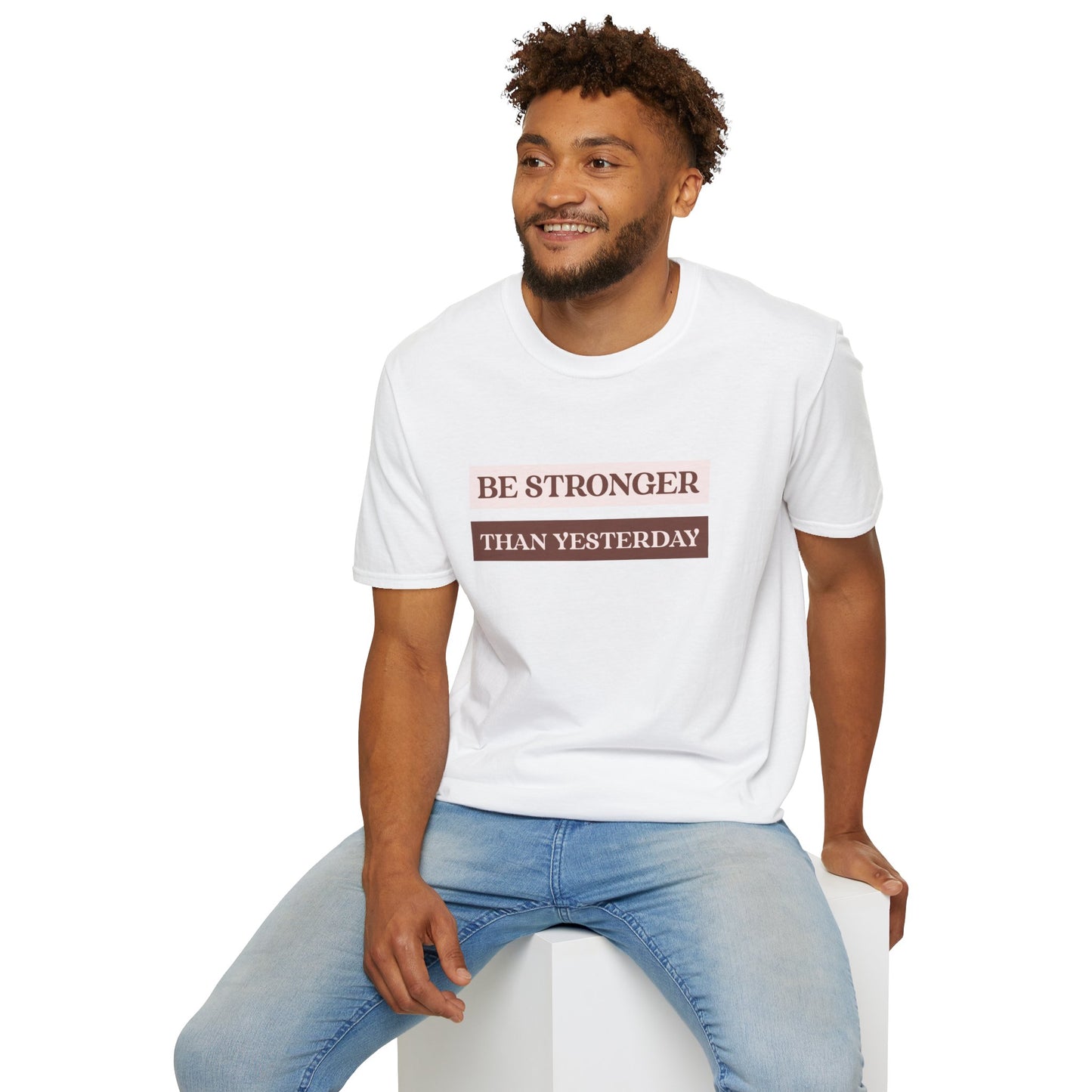 "'Be Stronger than Yesterday' T-shirt | Men | Romero's: Style with Purpose"