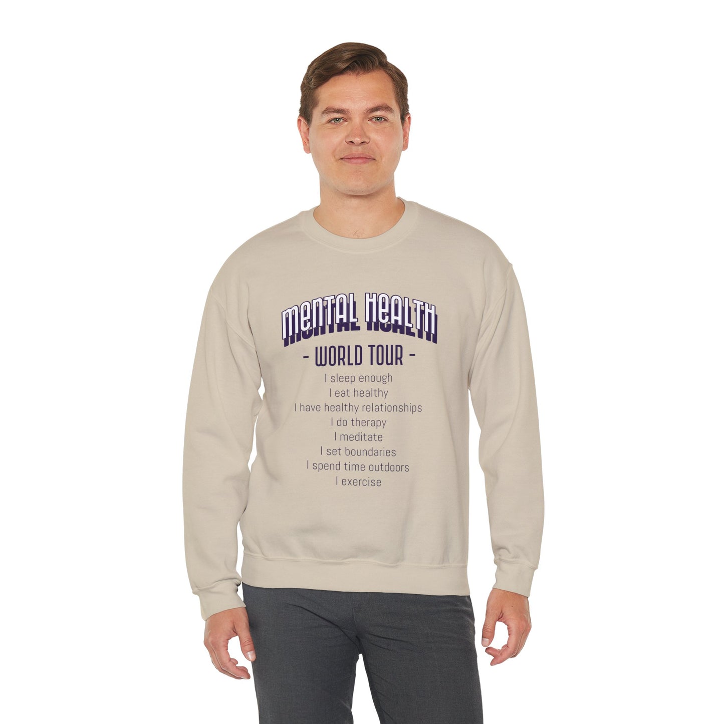 'Mental Health World Tour' Sweatshirt | Men | Romero's: Style with Purpose"