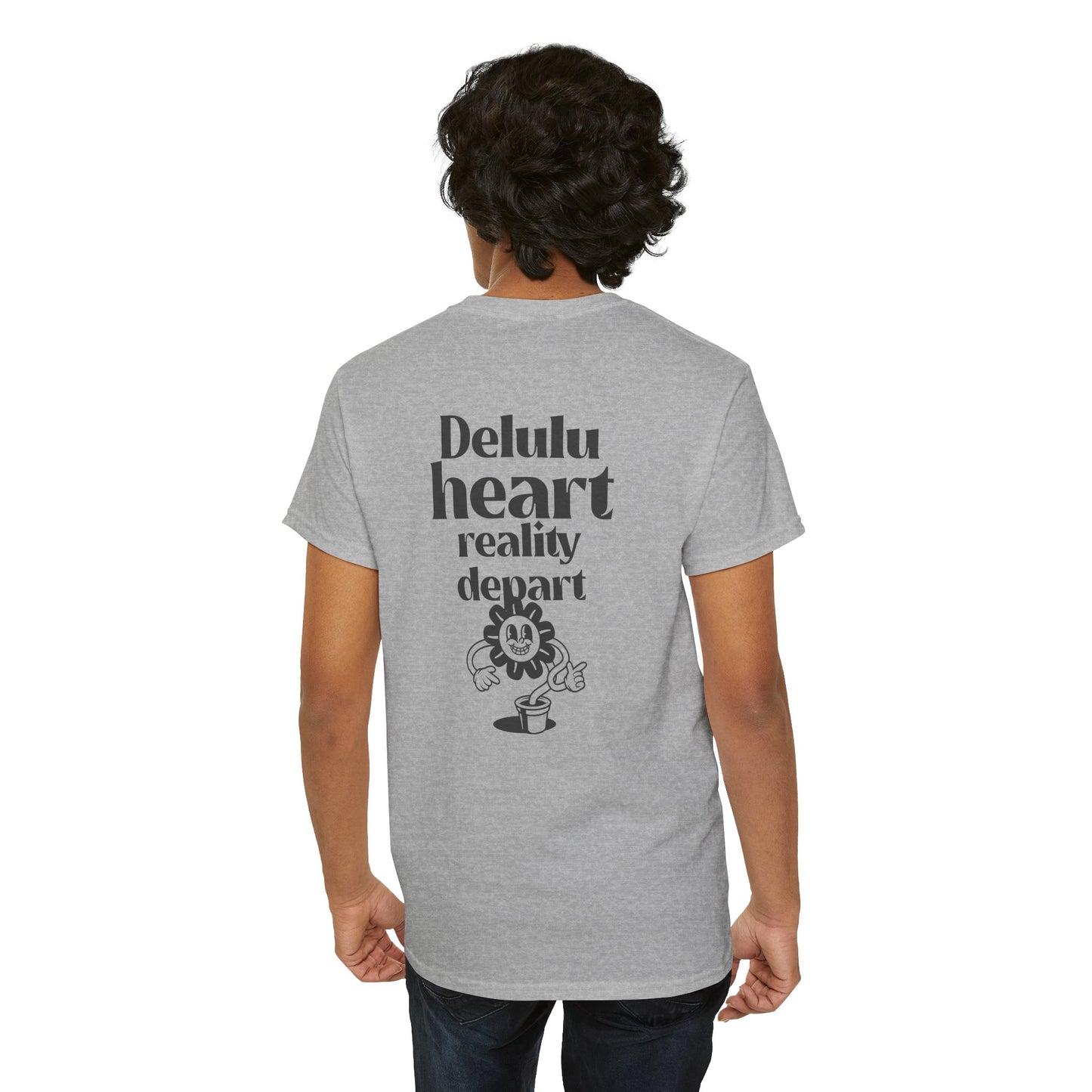 T-shirt -"Delulu Heart, Reality Depart" - Men - Romero's